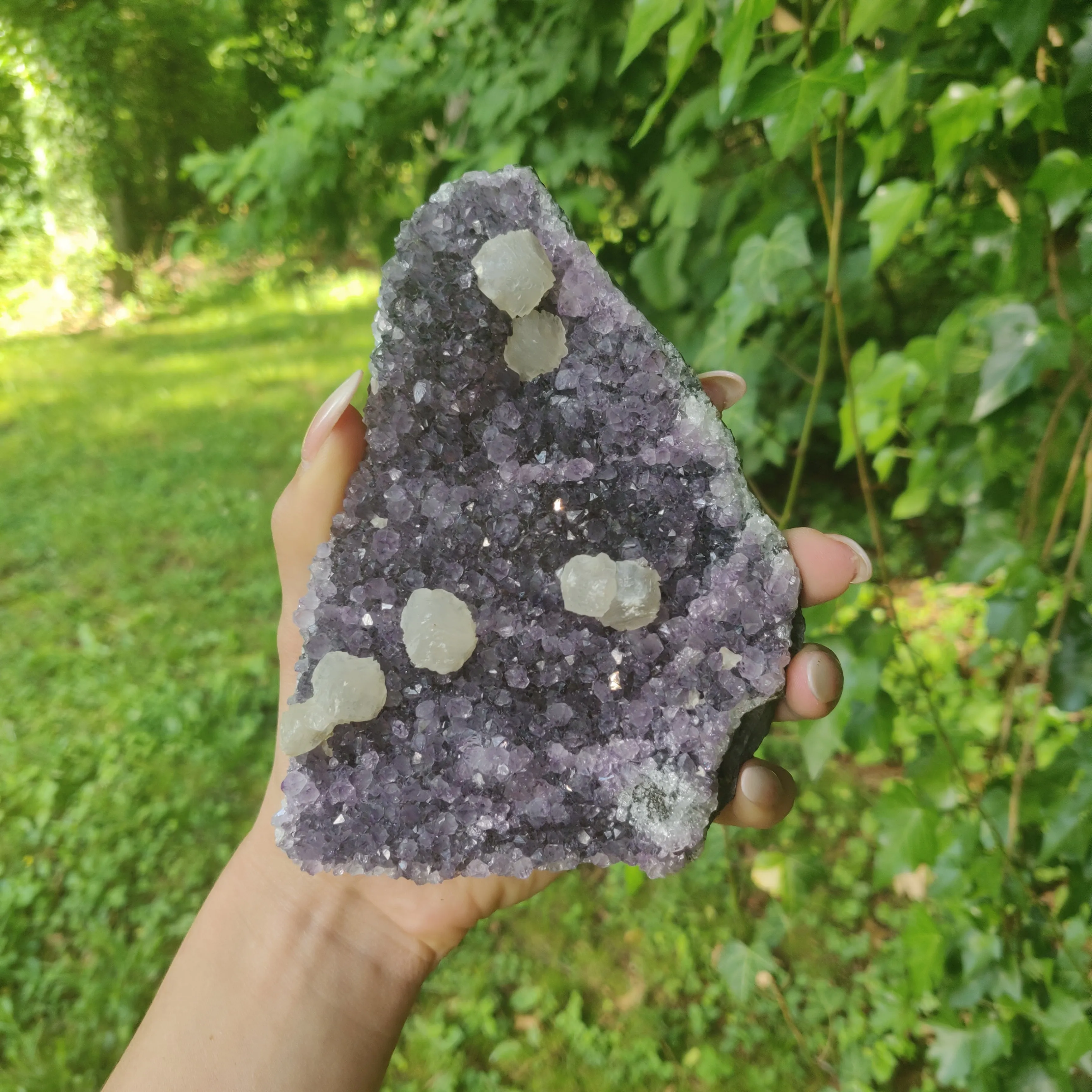 Amethyst Geode Free Form with Calcite inclusions (#4)