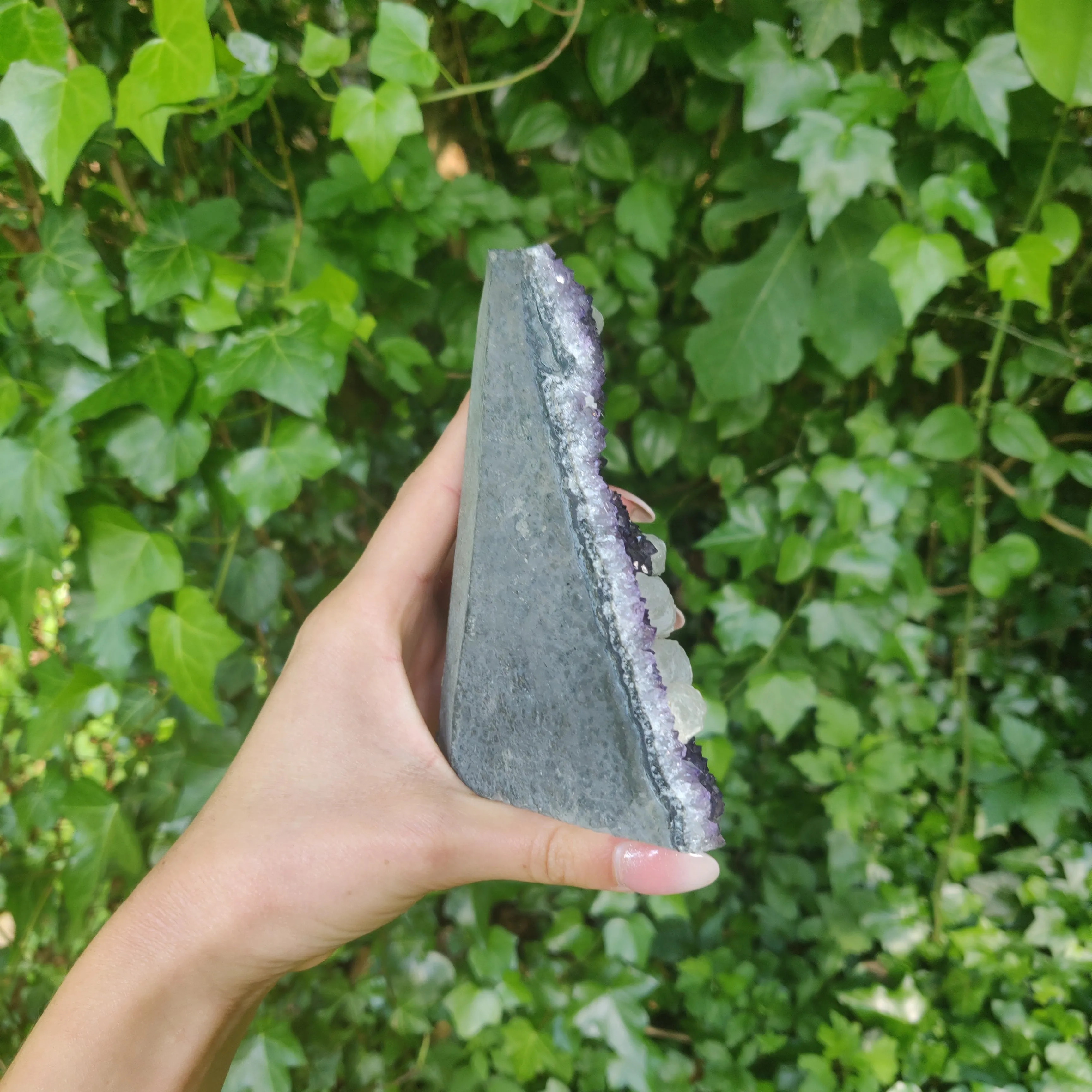 Amethyst Geode Free Form with Calcite inclusions (#4)