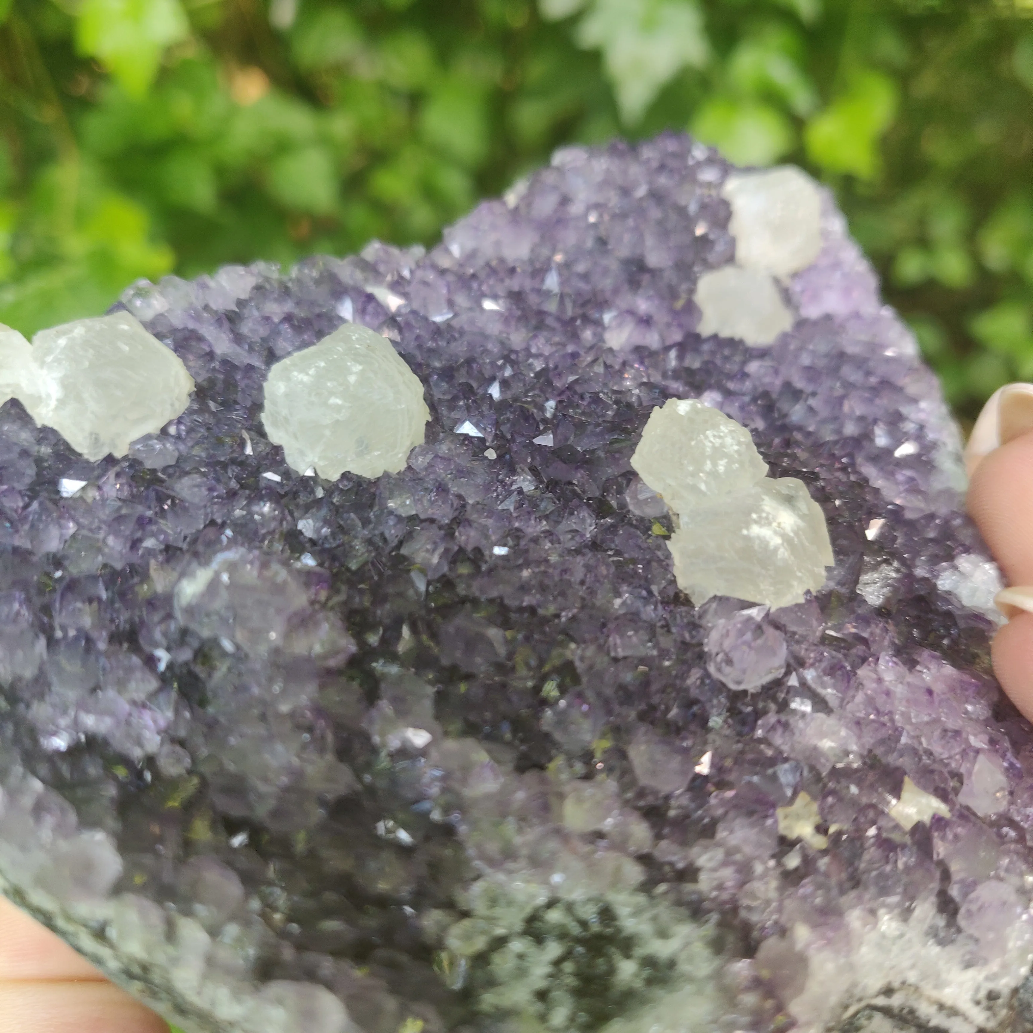 Amethyst Geode Free Form with Calcite inclusions (#4)