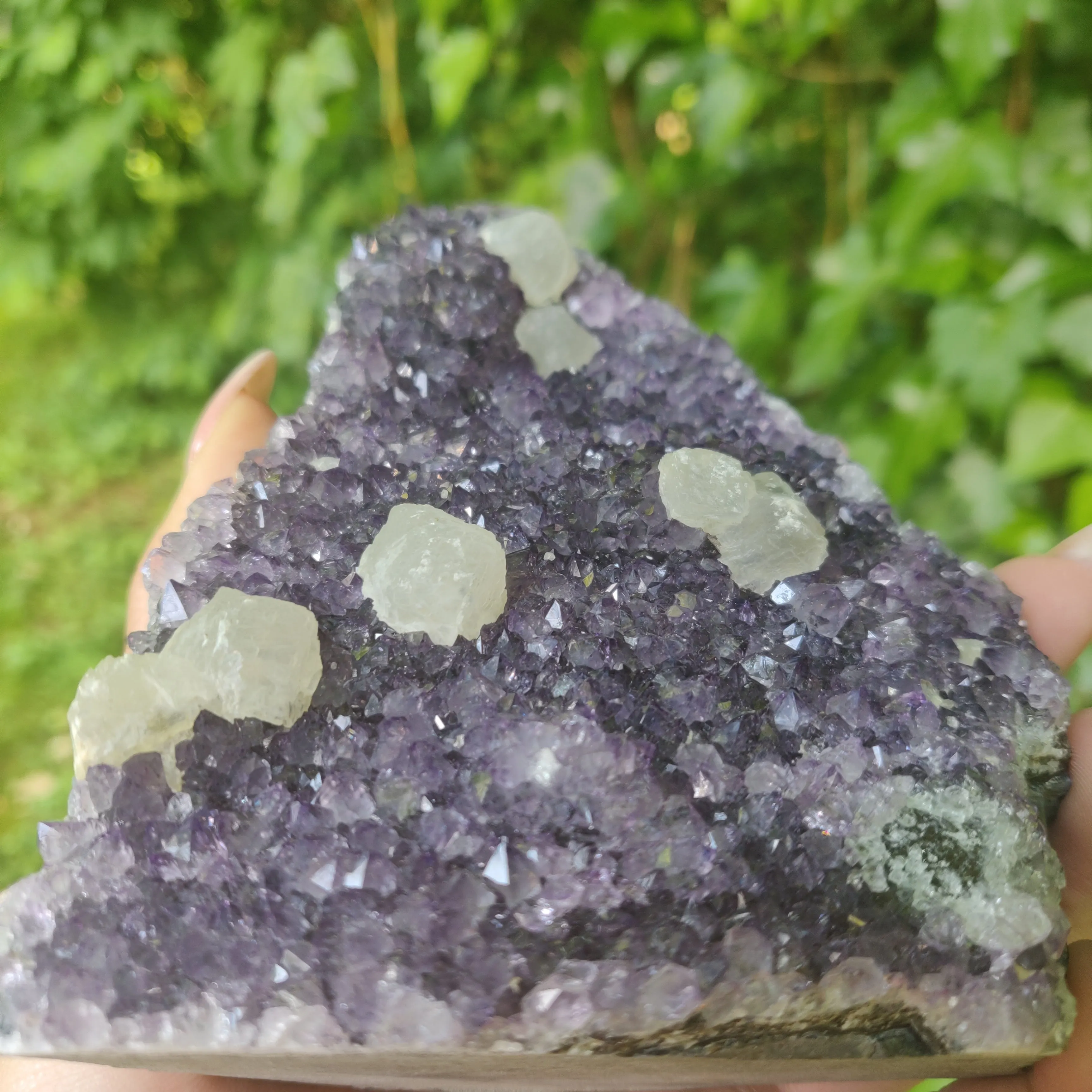 Amethyst Geode Free Form with Calcite inclusions (#4)