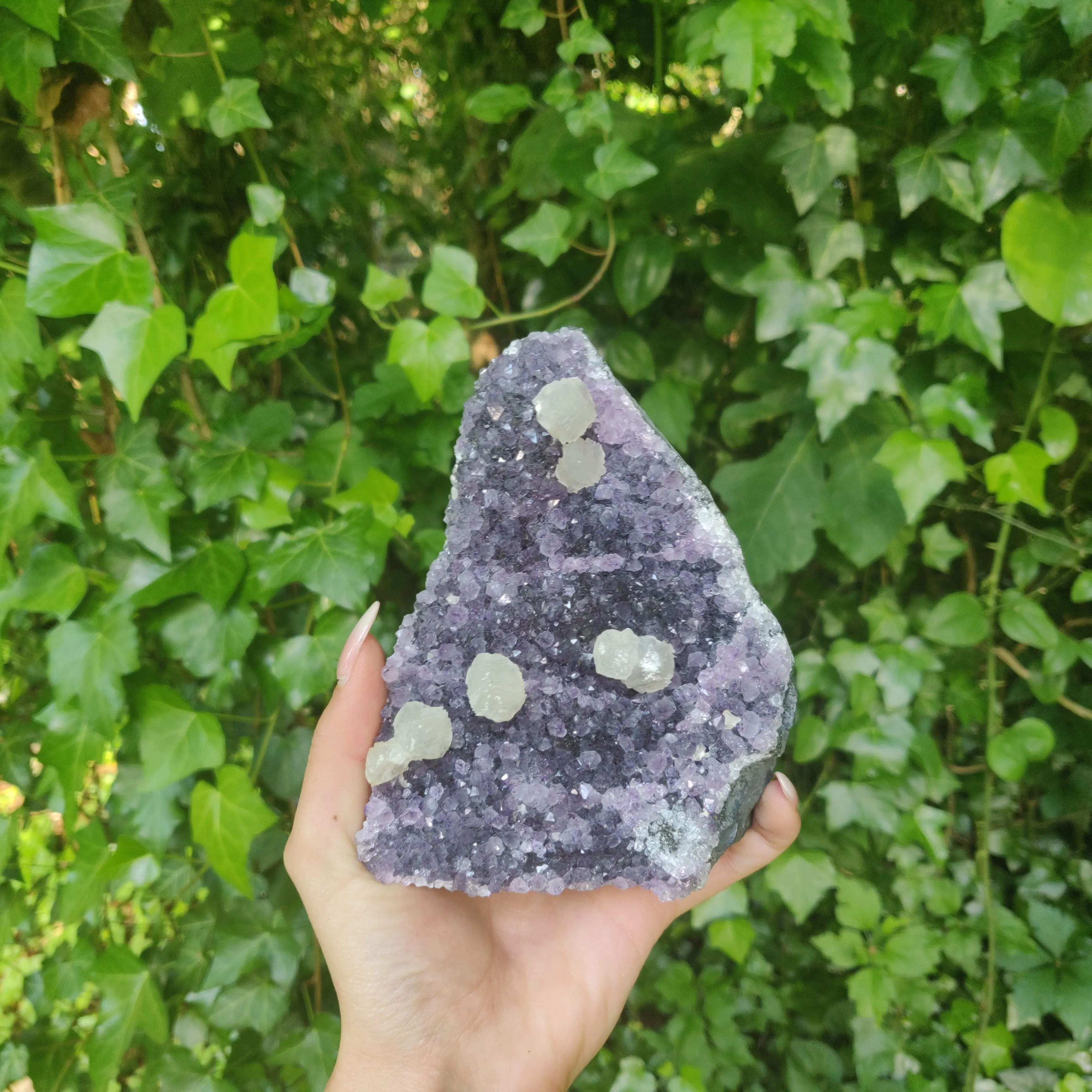 Amethyst Geode Free Form with Calcite inclusions (#4)