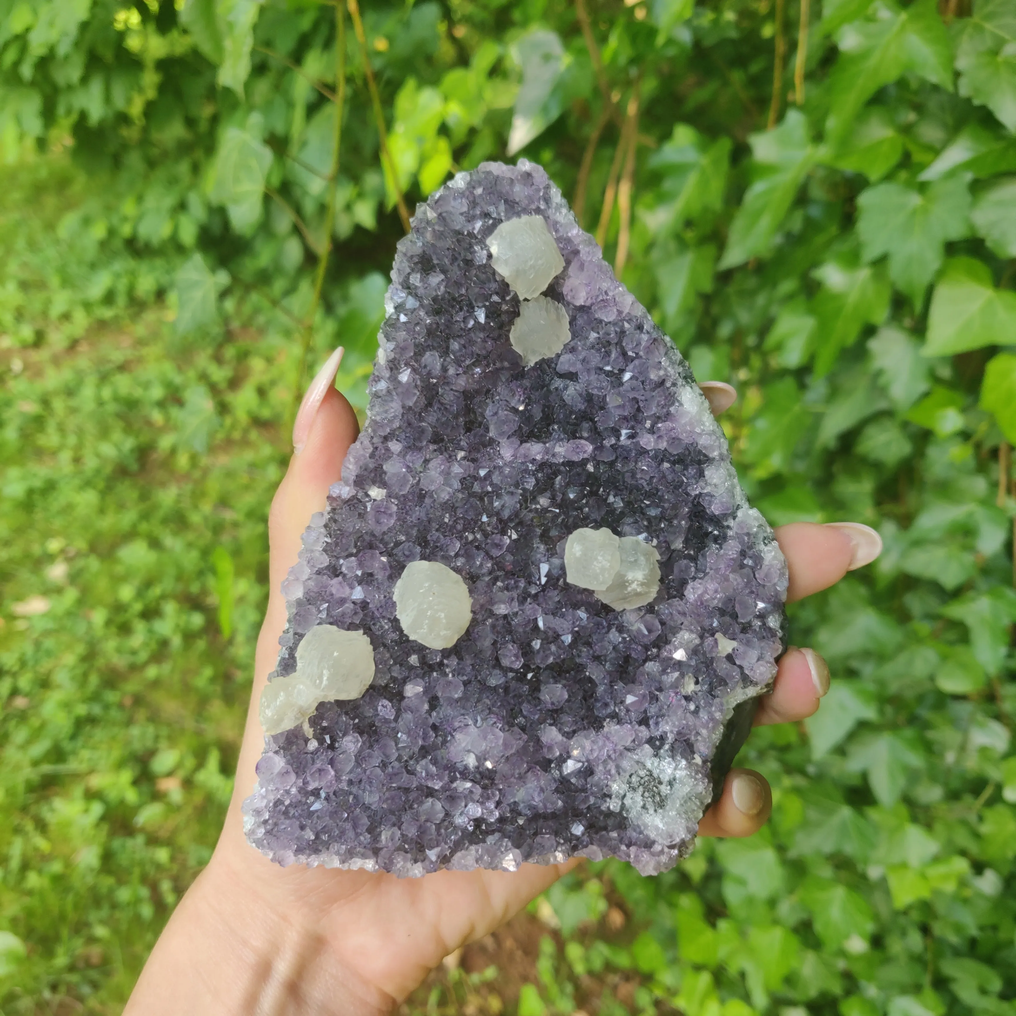 Amethyst Geode Free Form with Calcite inclusions (#4)