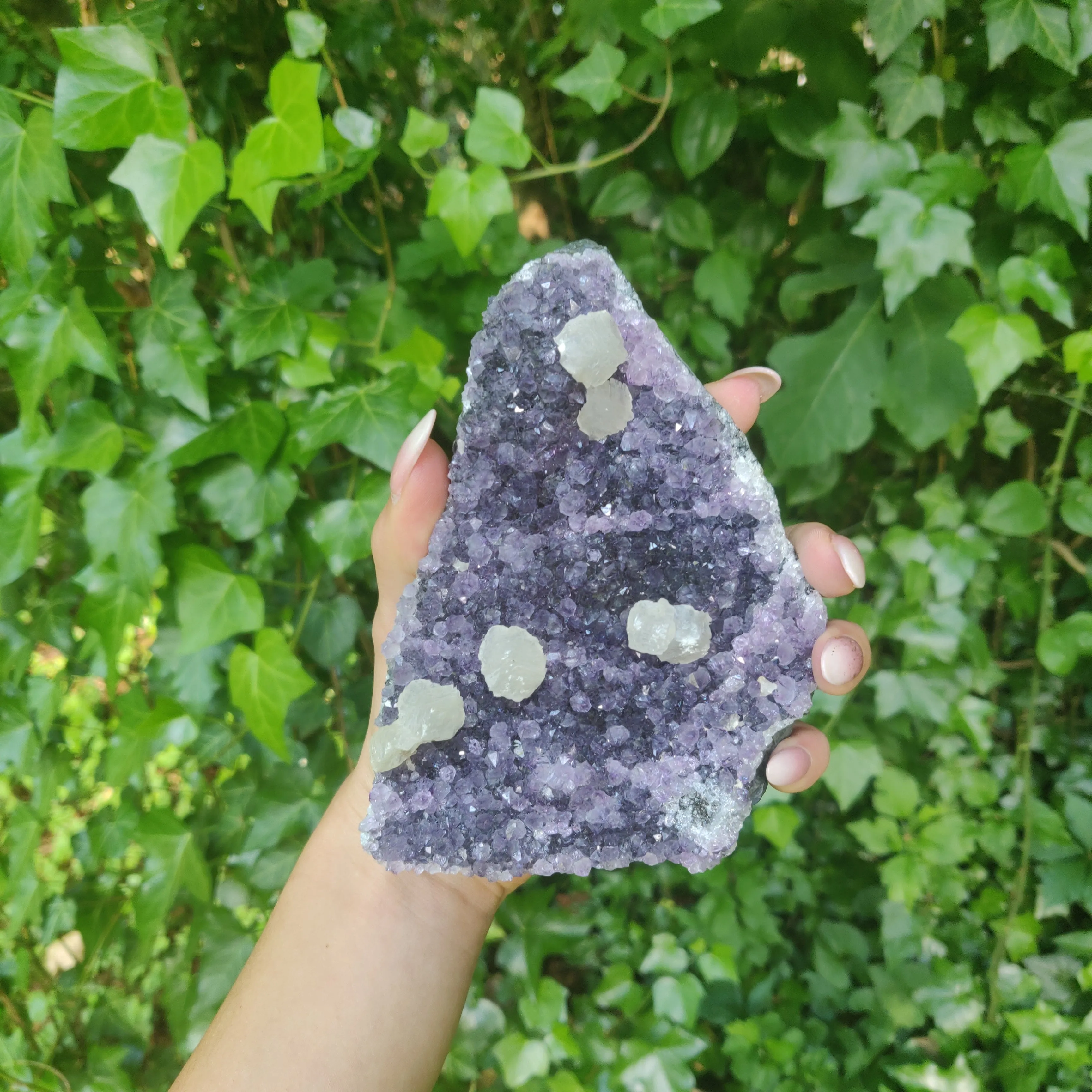 Amethyst Geode Free Form with Calcite inclusions (#4)