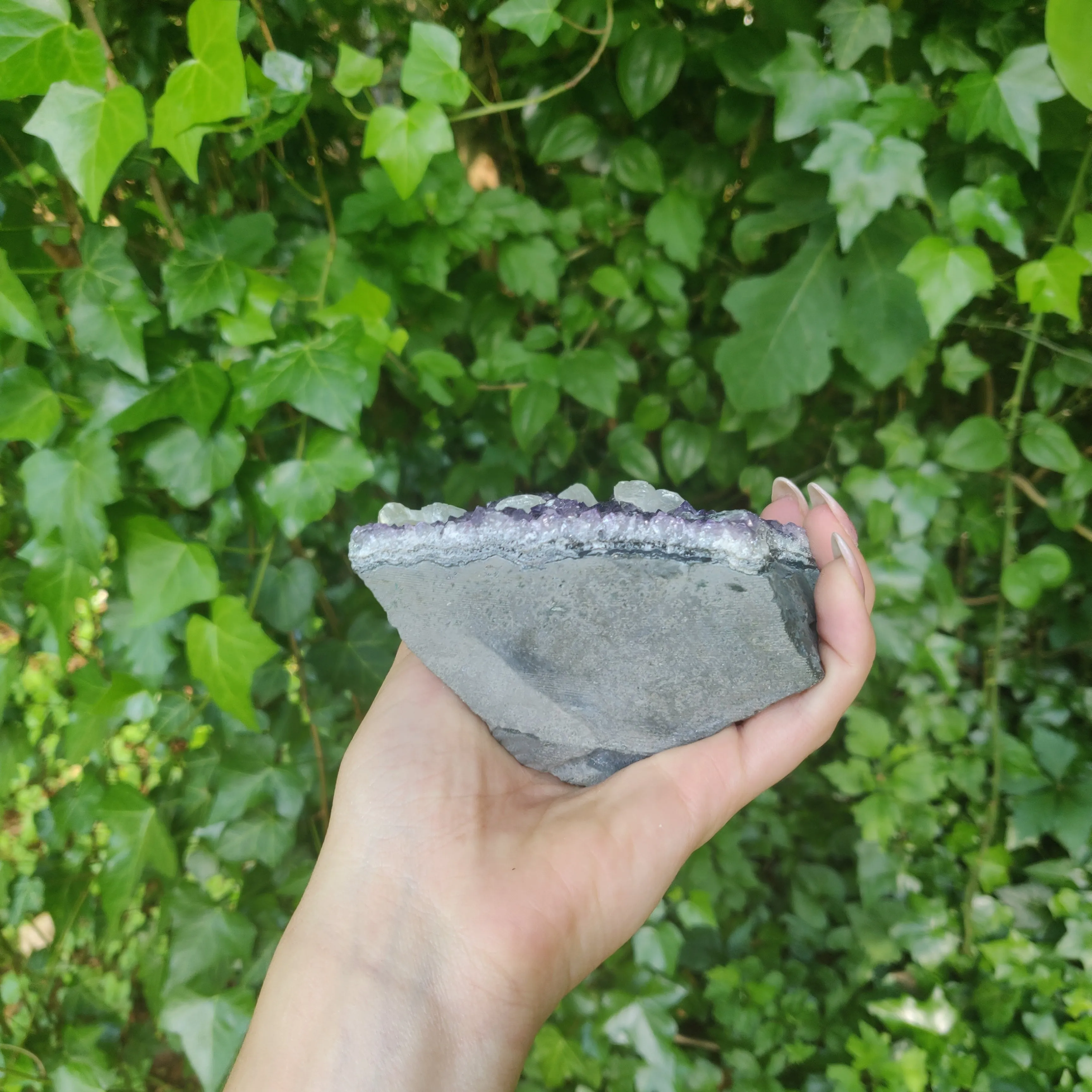 Amethyst Geode Free Form with Calcite inclusions (#4)