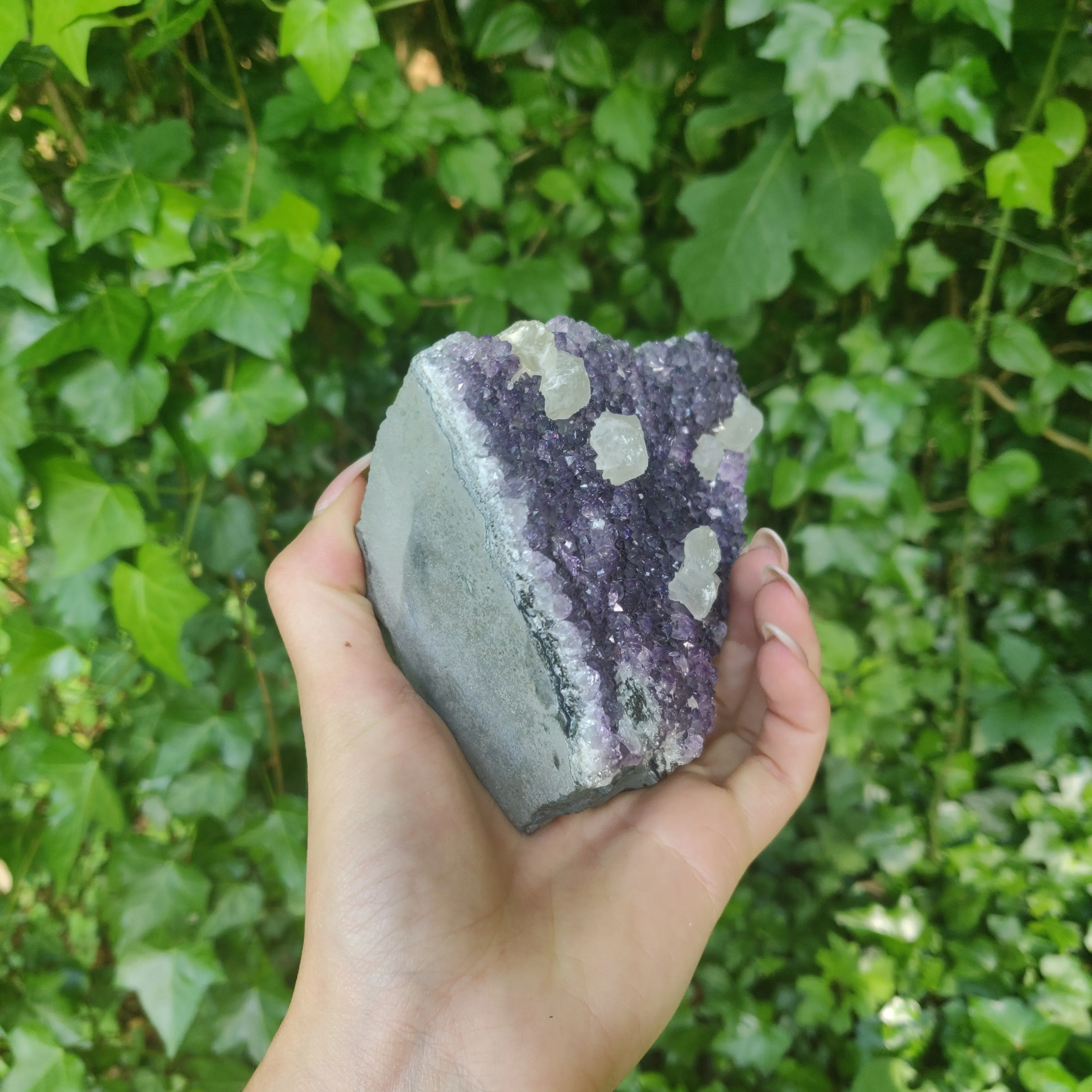 Amethyst Geode Free Form with Calcite inclusions (#4)