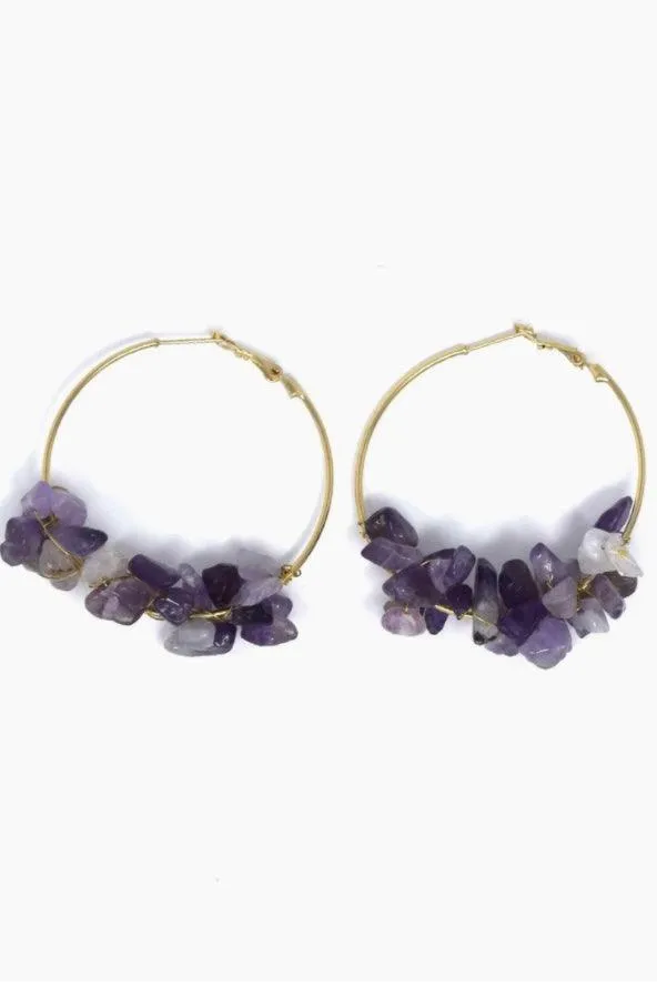 Amethyst Hoop Earring