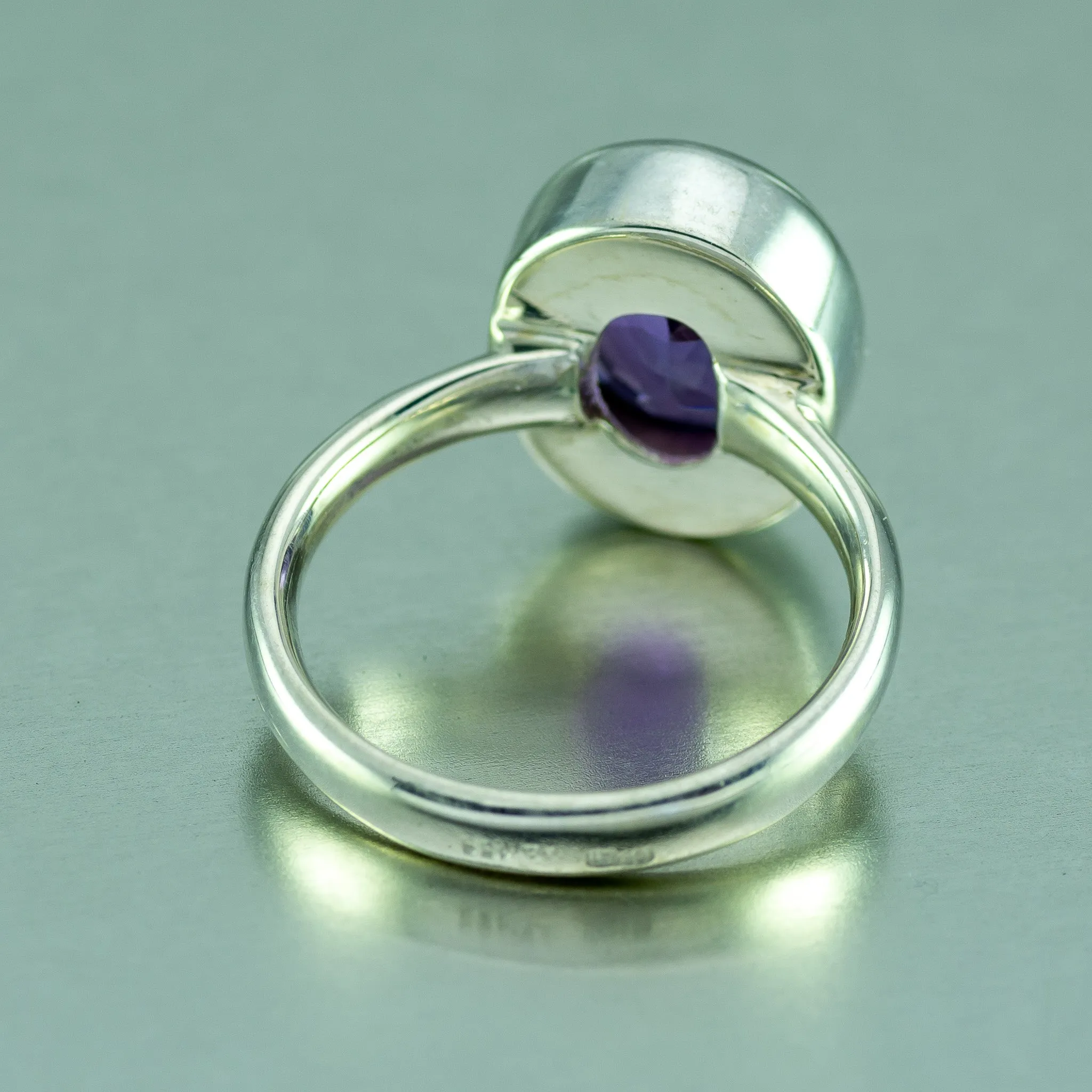 Amethyst Oval Ring, 925 Sterling Silver