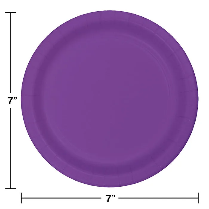 Amethyst Purple Paper Dessert Plates (24/Pkg)