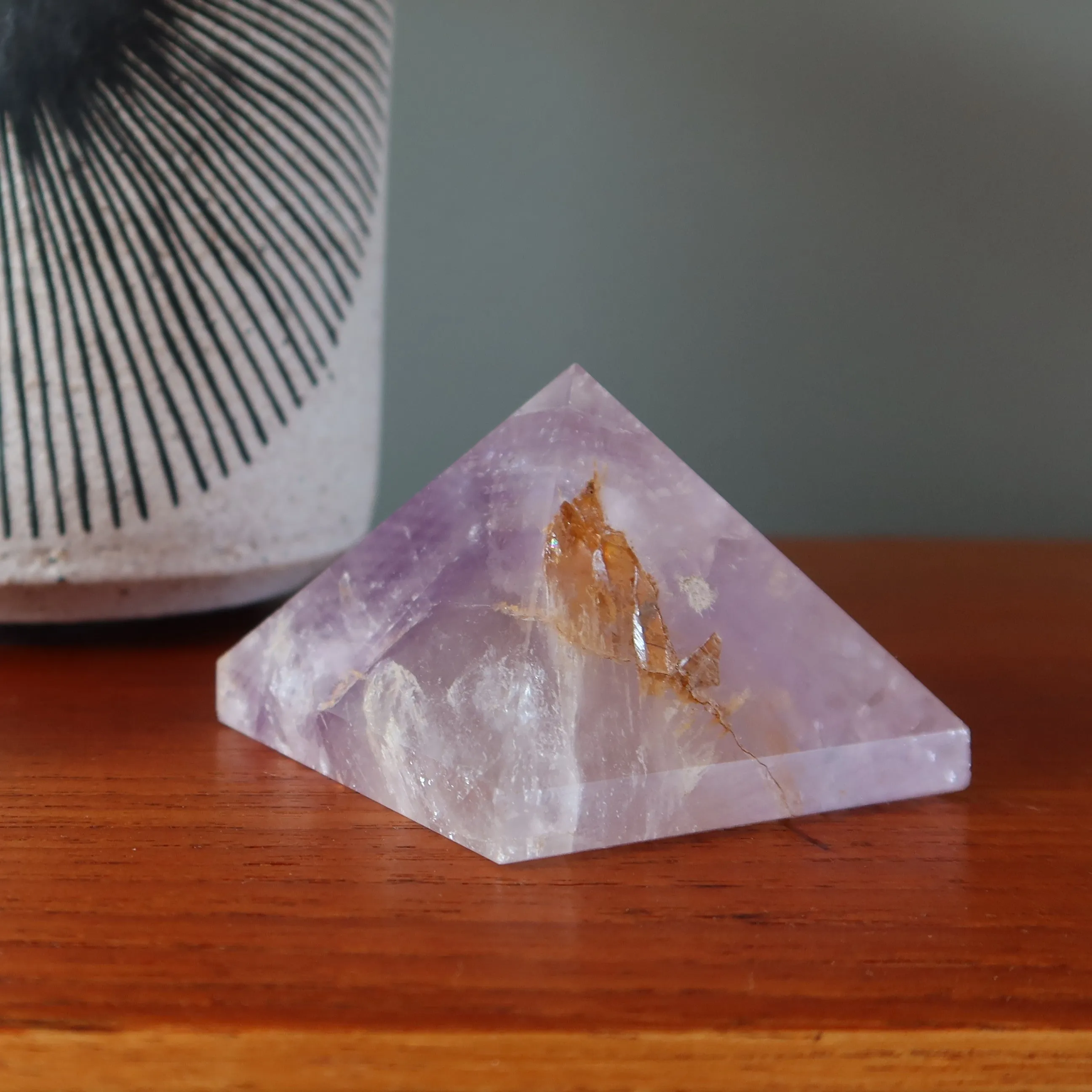 Amethyst Pyramid Blissful Sleep Clear Purple Crystal