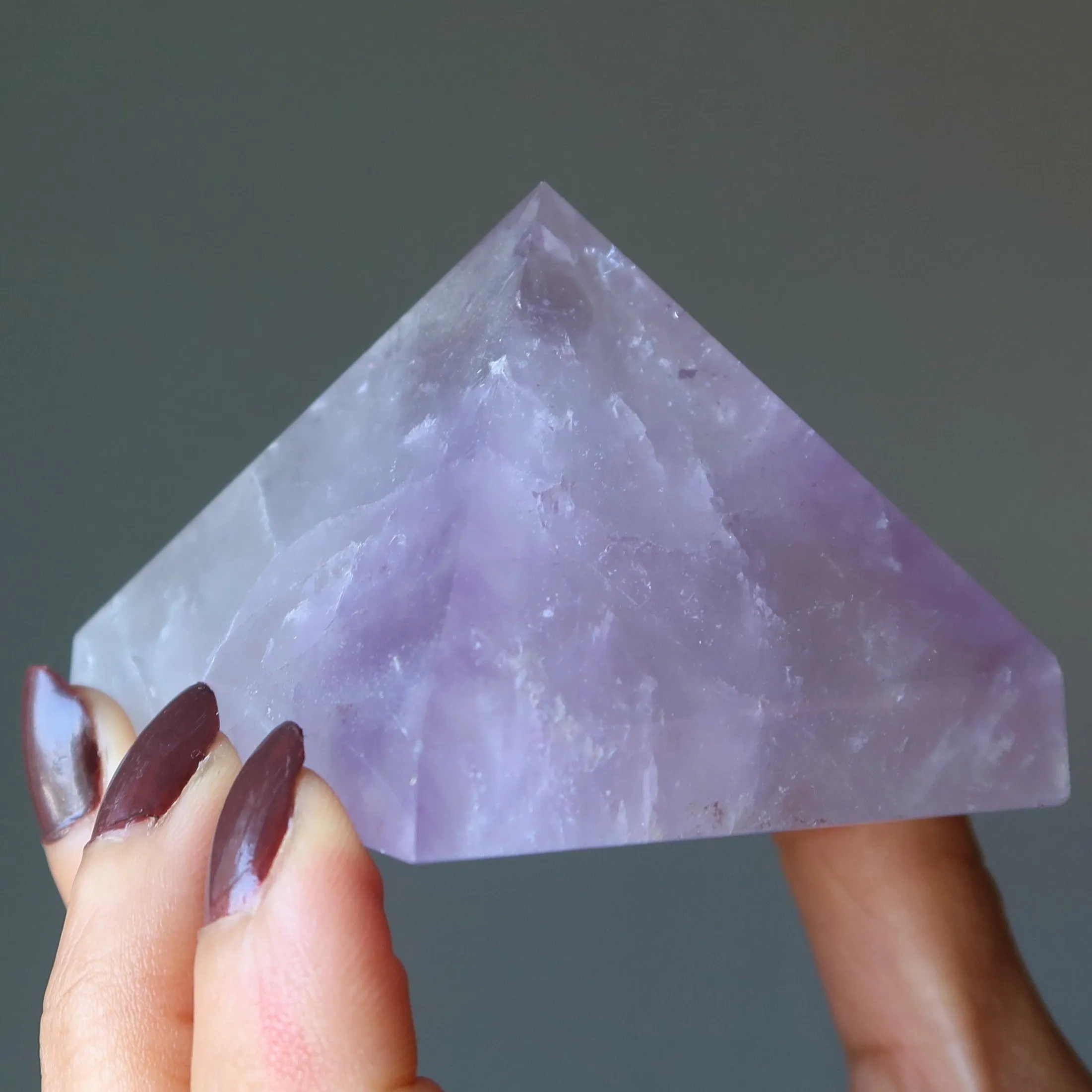 Amethyst Pyramid Blissful Sleep Clear Purple Crystal