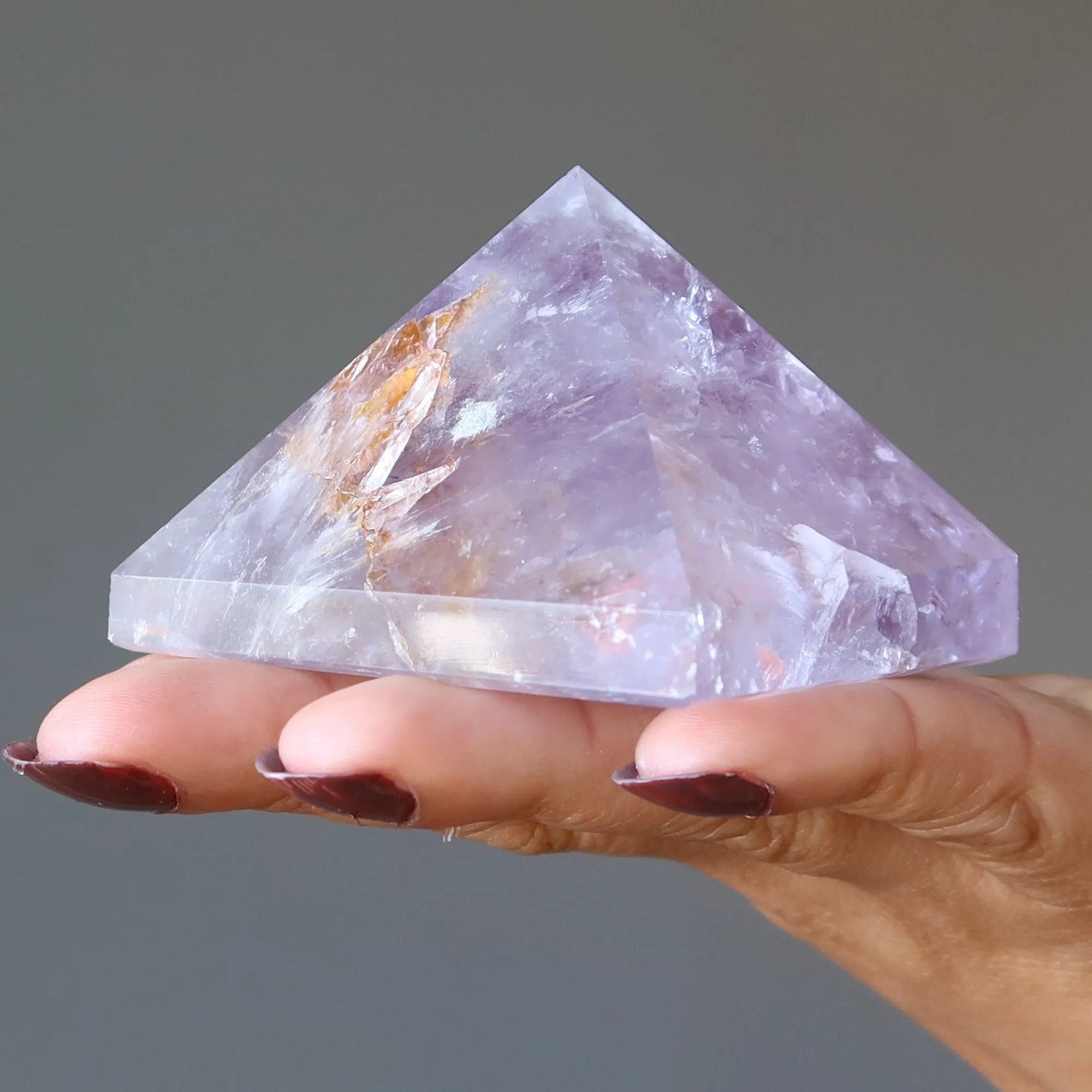 Amethyst Pyramid Blissful Sleep Clear Purple Crystal