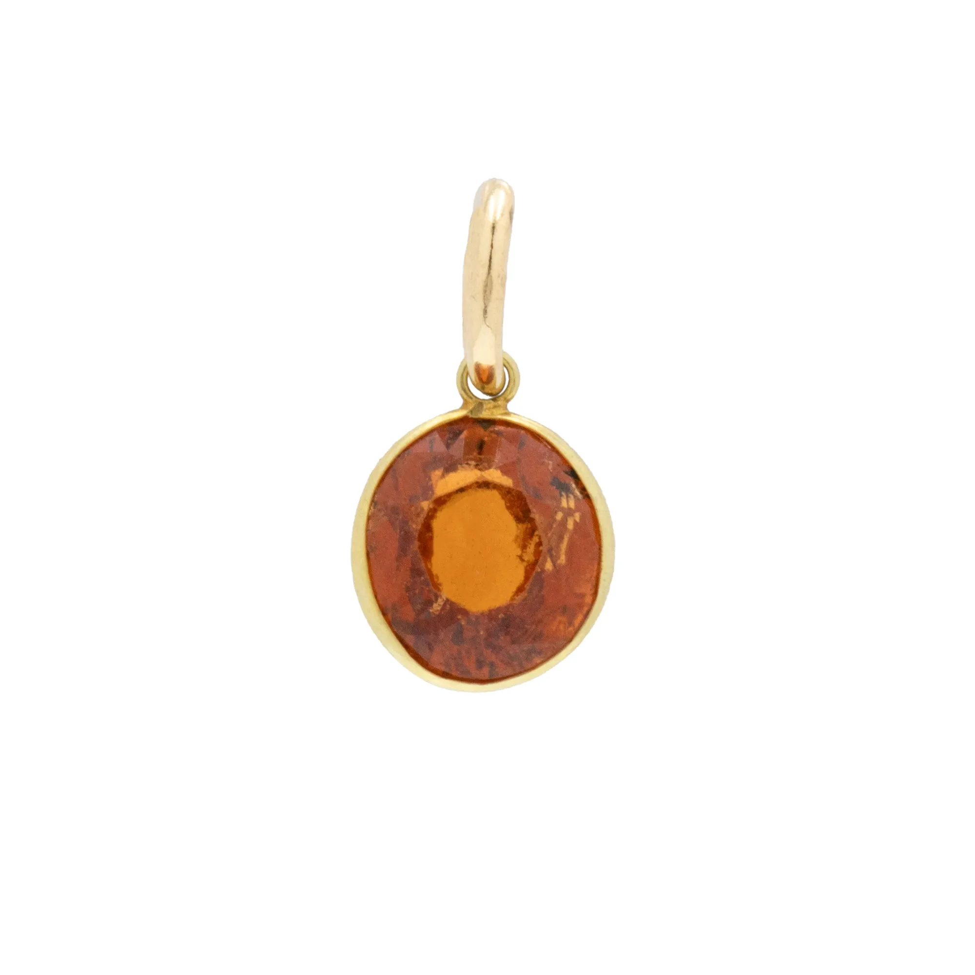 Antique 18ct Gold Madeira Citrine Bezel-Set Charm, 1.00ct