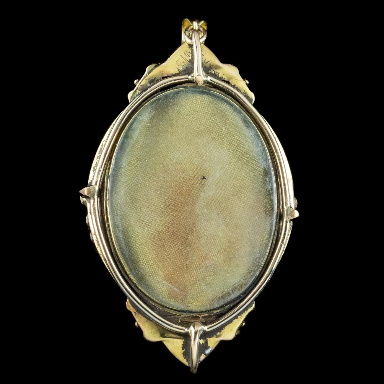 Antique Victorian Etruscan Revival Turquoise Locket 18ct Gold