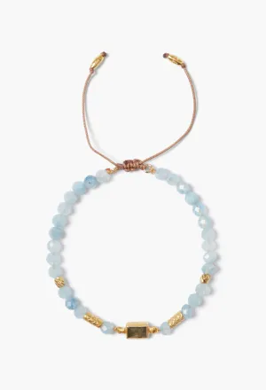 Aquamarine Pull-tie Bracelet