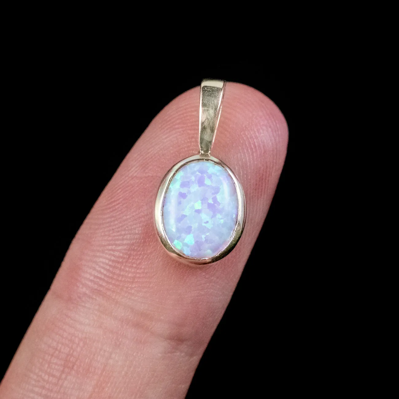 Art Deco Style Opal Pendant 9ct Gold 2.5ct Opal