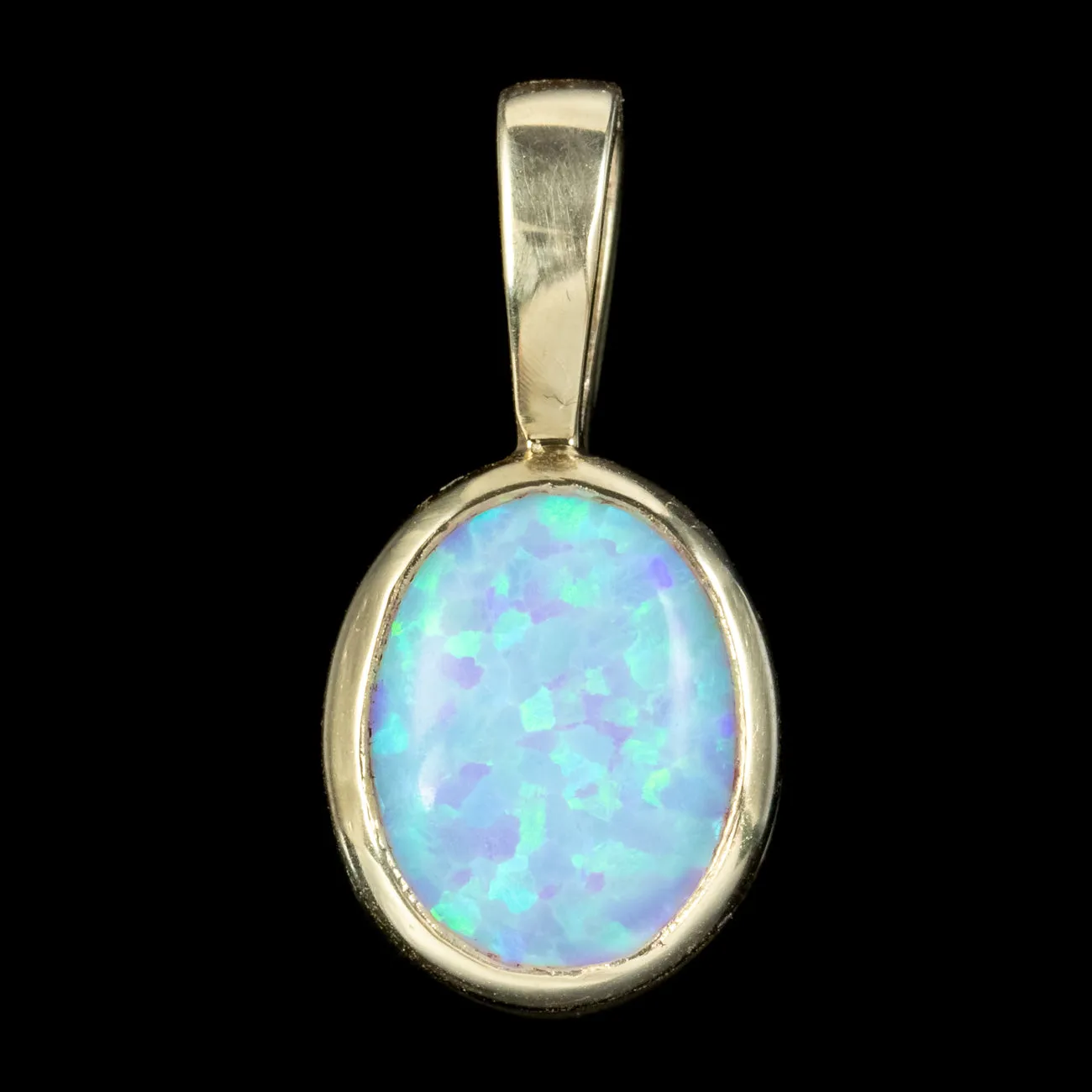 Art Deco Style Opal Pendant 9ct Gold 2.5ct Opal