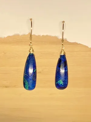 Azurite Tear drop earrings