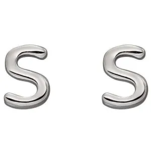 Beginnings S Initial Stud Earrings - Silver