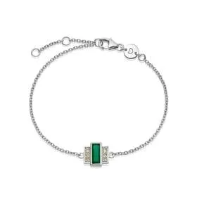 Beloved Green Onyx Baguette Bracelet Sterling Silver