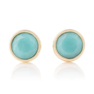 Bezel Set Turquoise Studs