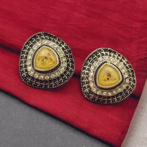 Bhavi Jewels Gold Plated Austrian Stone Stud Earrings