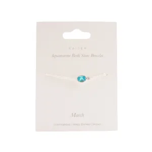 Birthstone Bracelet Silver - March