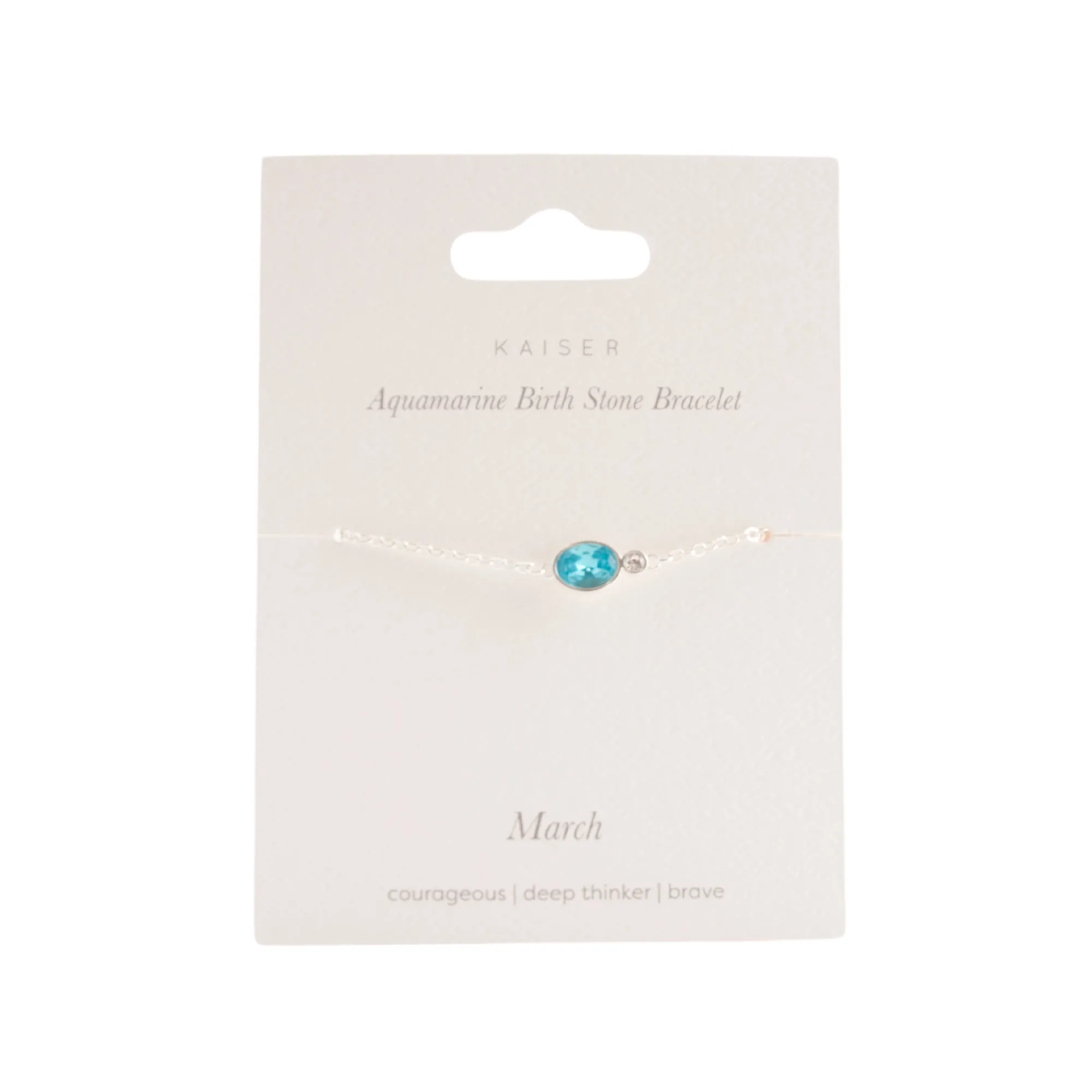 Birthstone Bracelet Silver - March