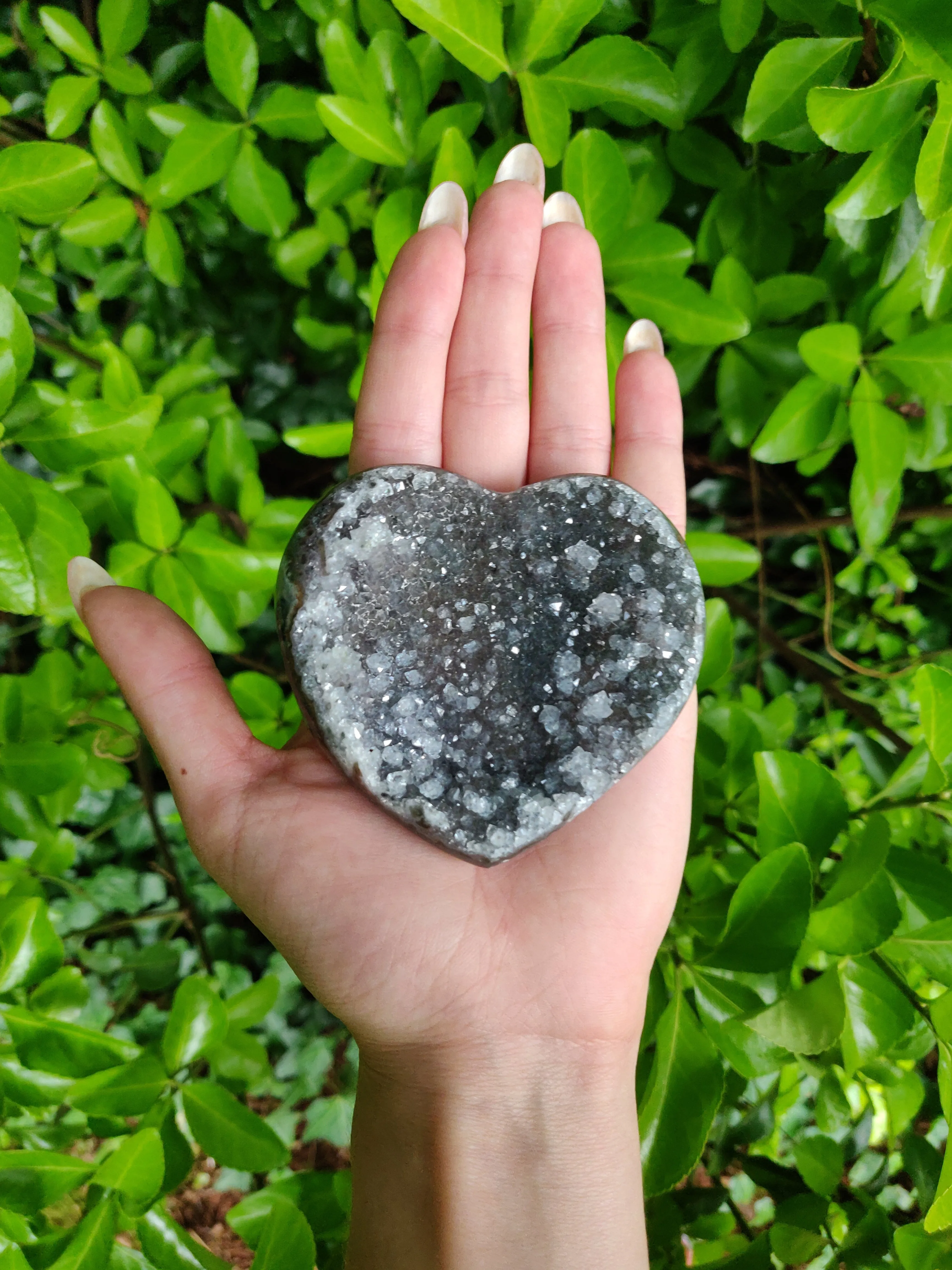 Black Amethyst Geode Heart (#M1)