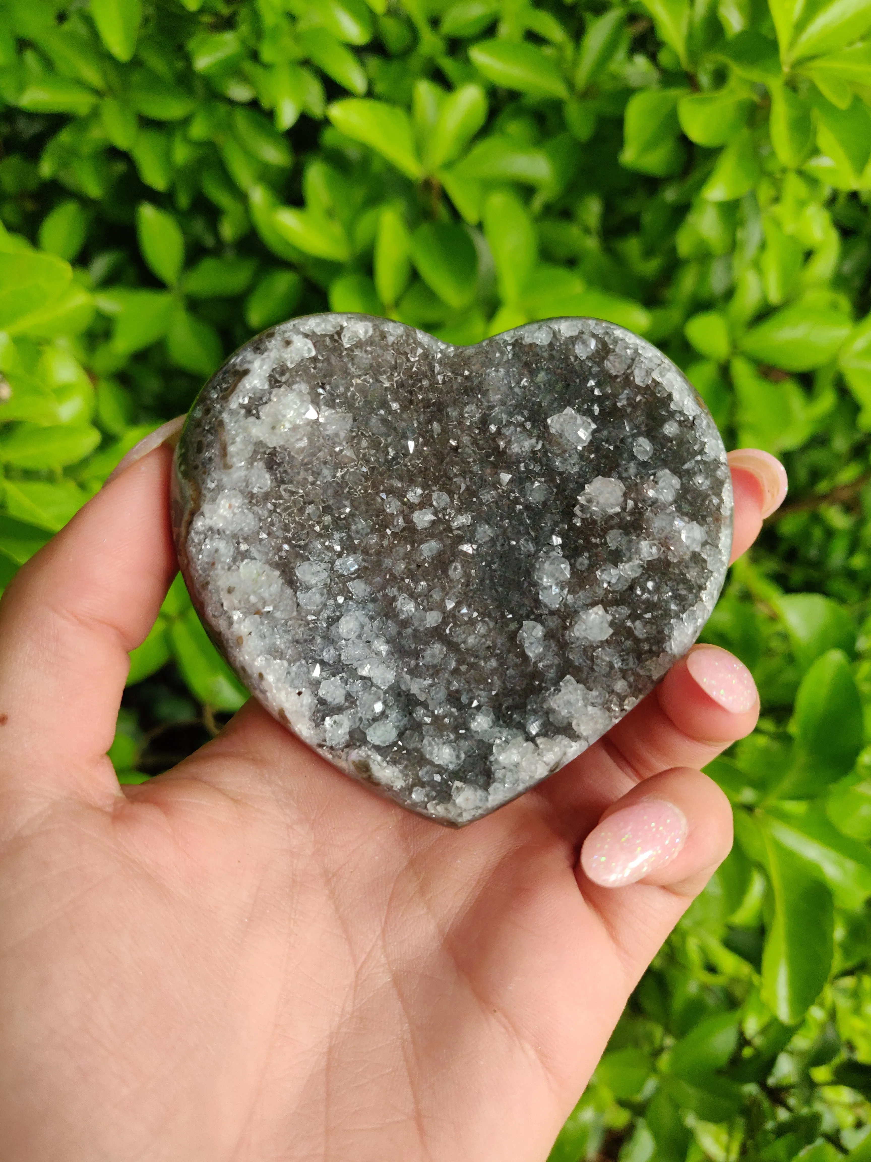 Black Amethyst Geode Heart (#M1)