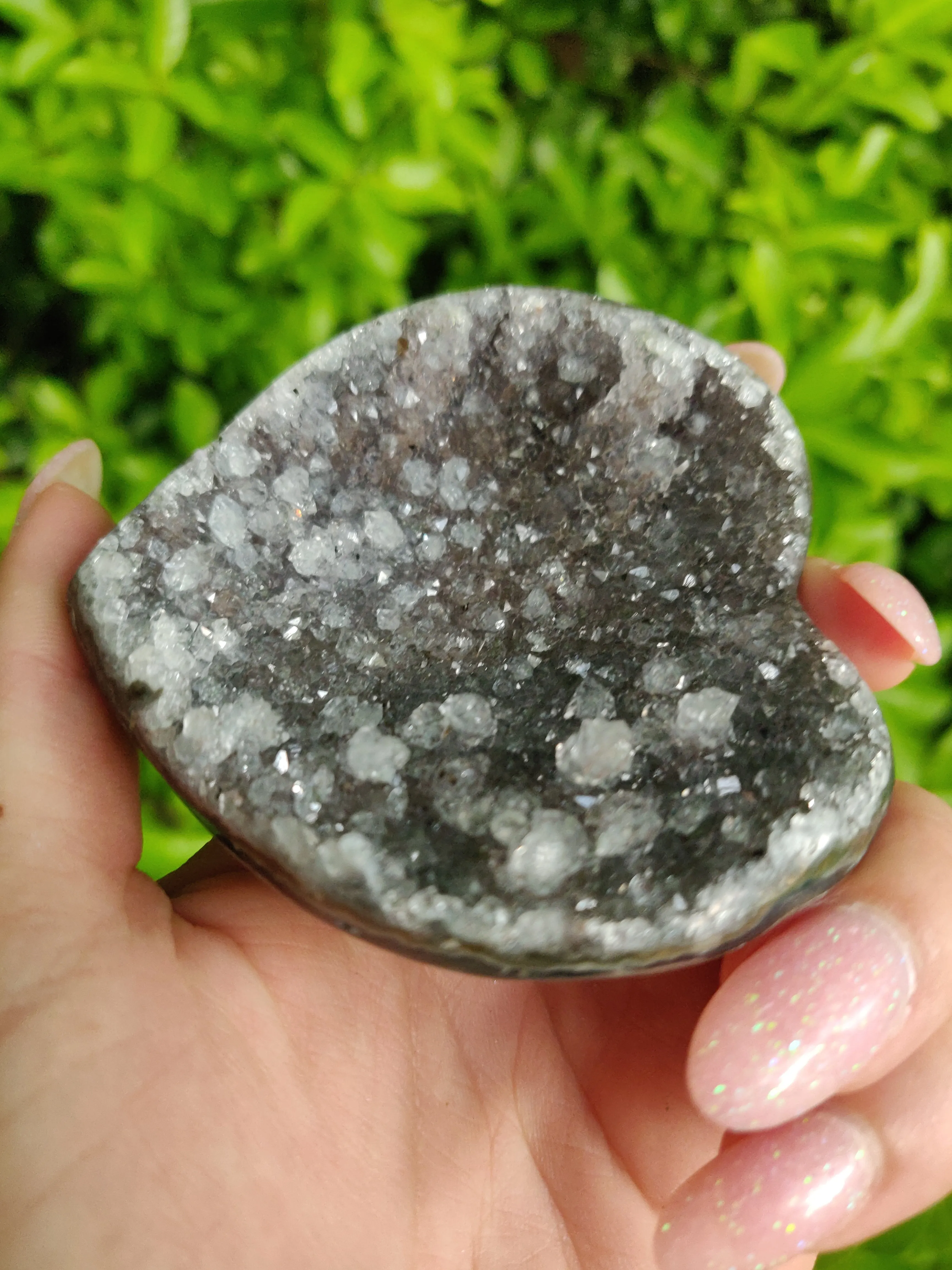 Black Amethyst Geode Heart (#M1)