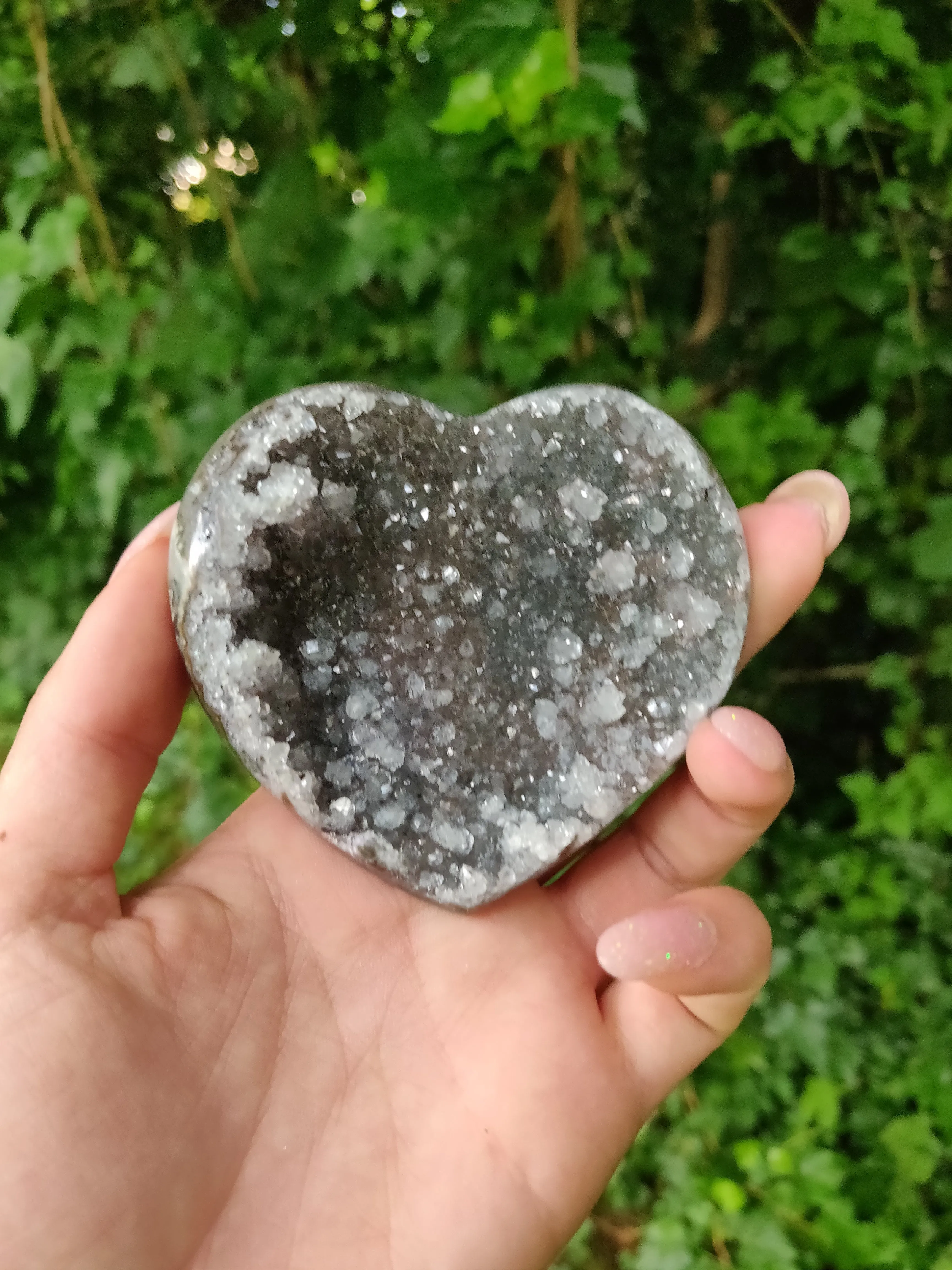 Black Amethyst Geode Heart (#M1)