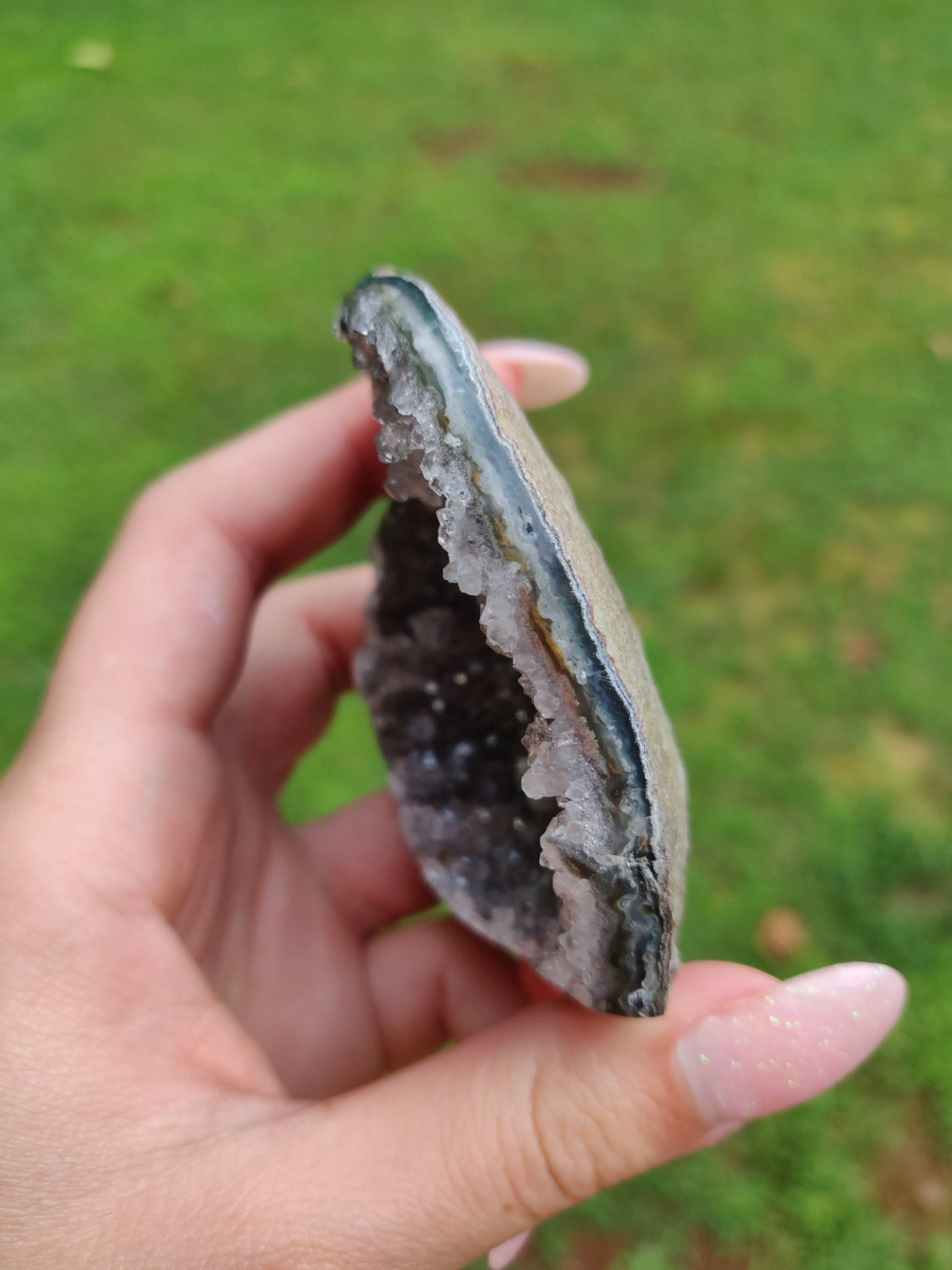 Black Amethyst Geode Heart (#M1)