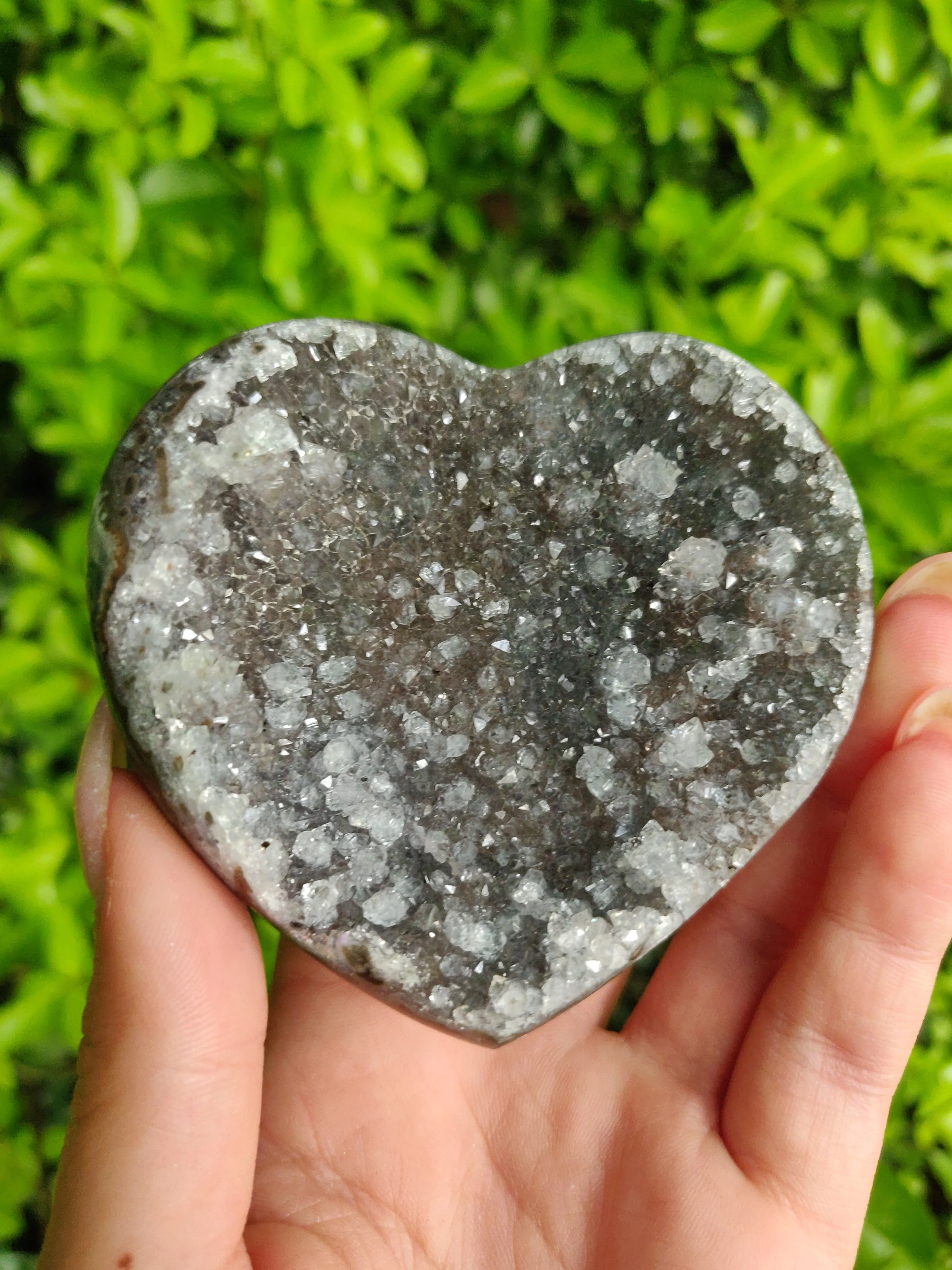 Black Amethyst Geode Heart (#M1)