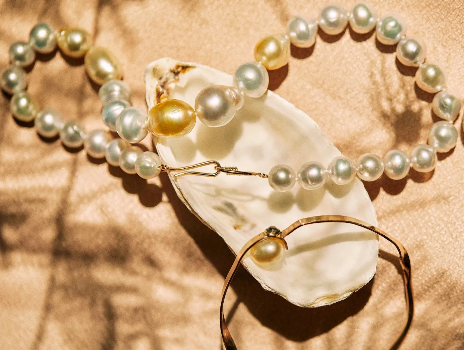 Blue and gold South Sea pearl Necklace