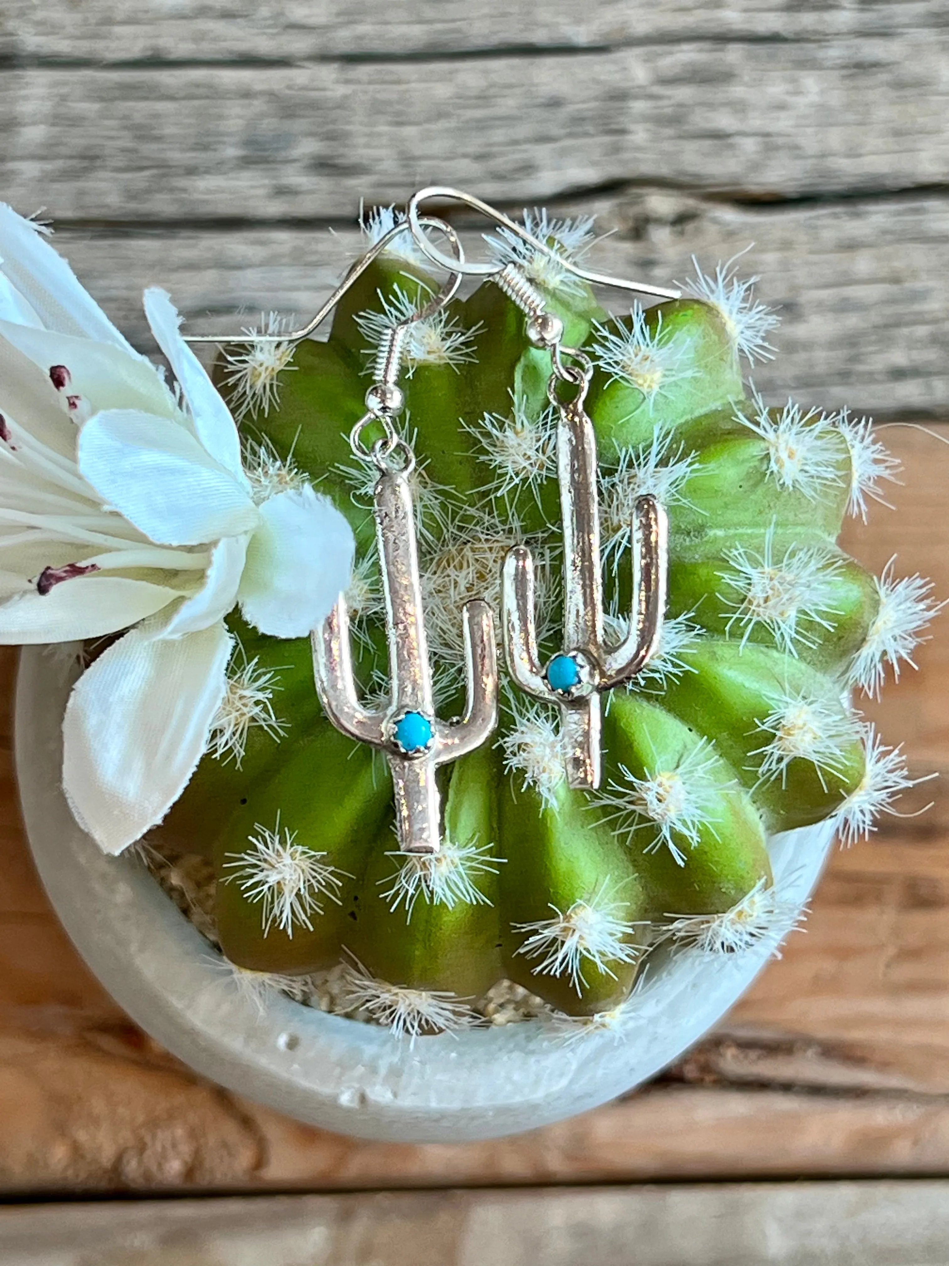 Cactus Cutie Sterling Silver Earrings