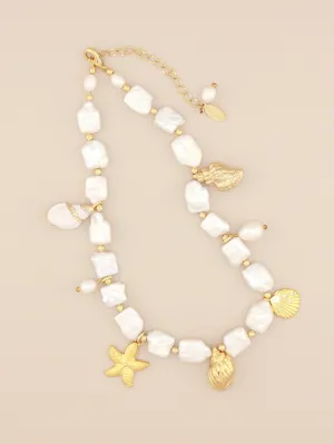 Charm Pearl Necklace