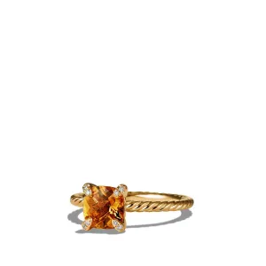 Chatelaine Ring with Citrine and Diamonds in 18K Gold