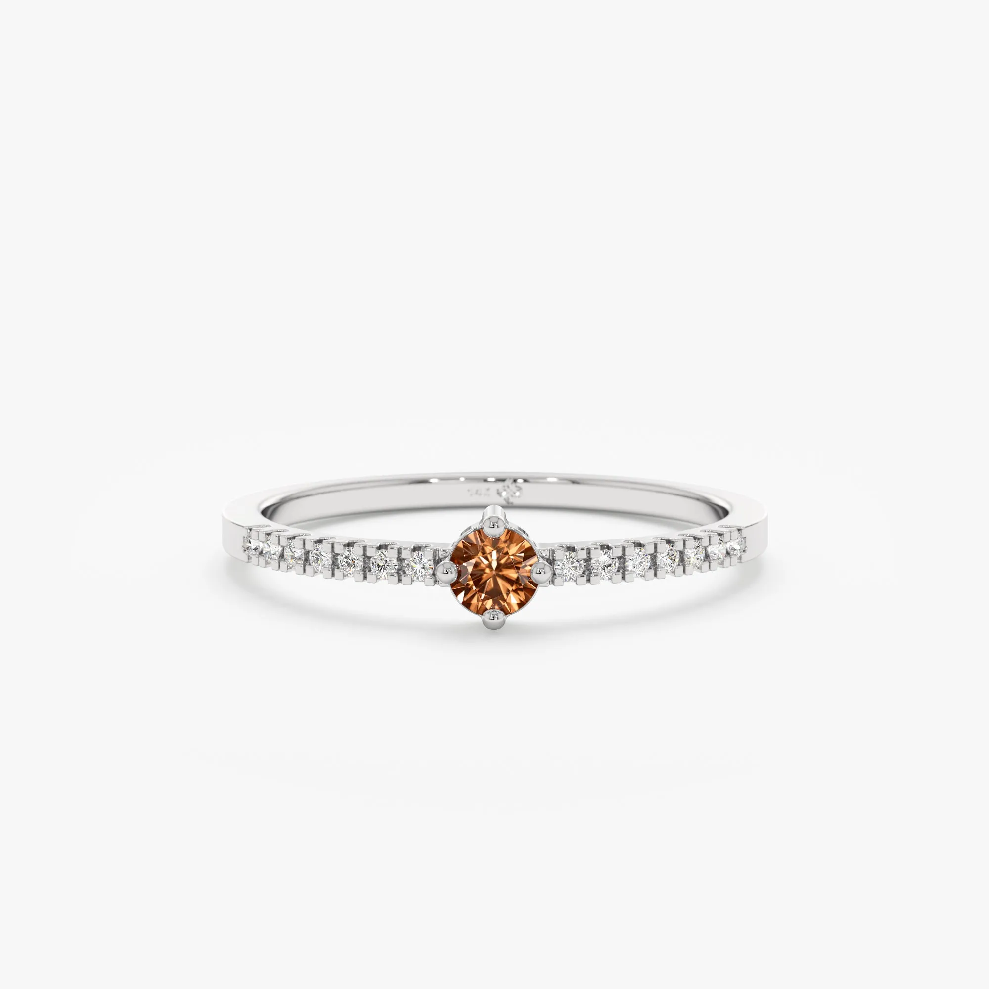 Citrine and Diamond Engagement Ring, Angela