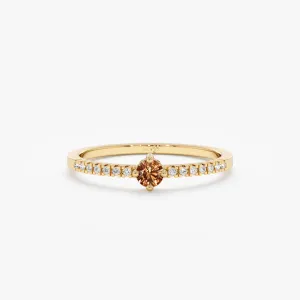 Citrine and Diamond Engagement Ring, Angela