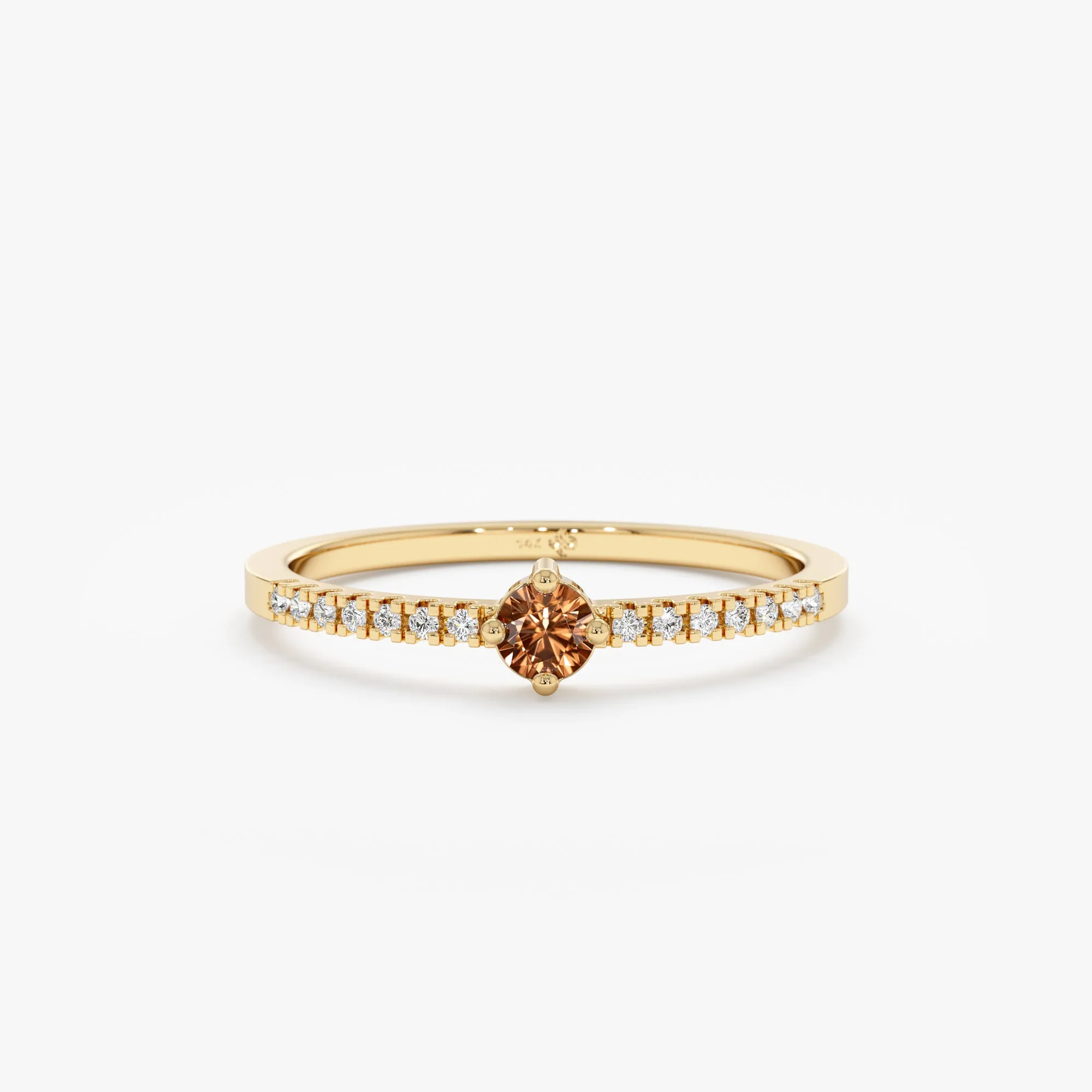 Citrine and Diamond Engagement Ring, Angela