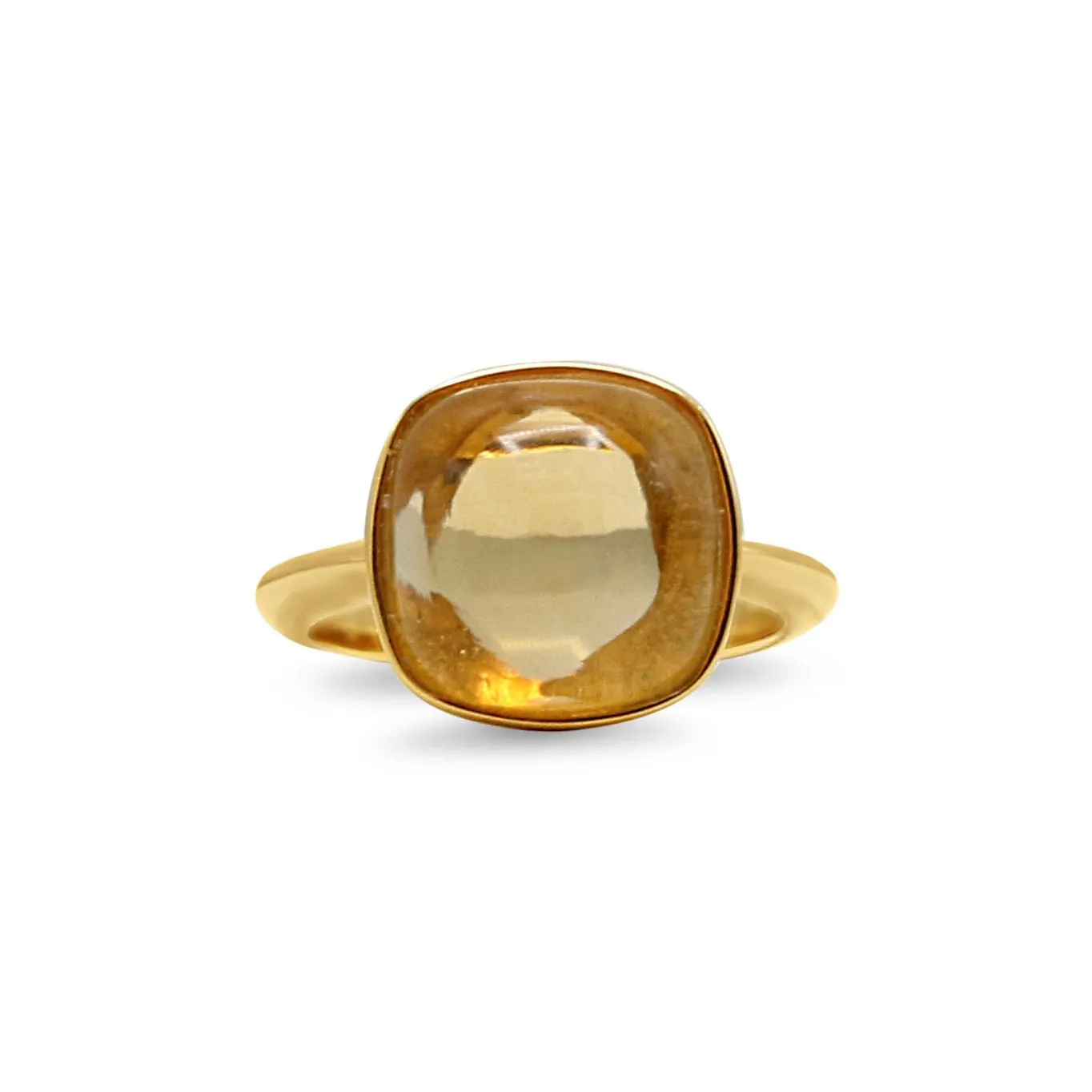 Citrine Set Ring - 18ct Yellow Gold