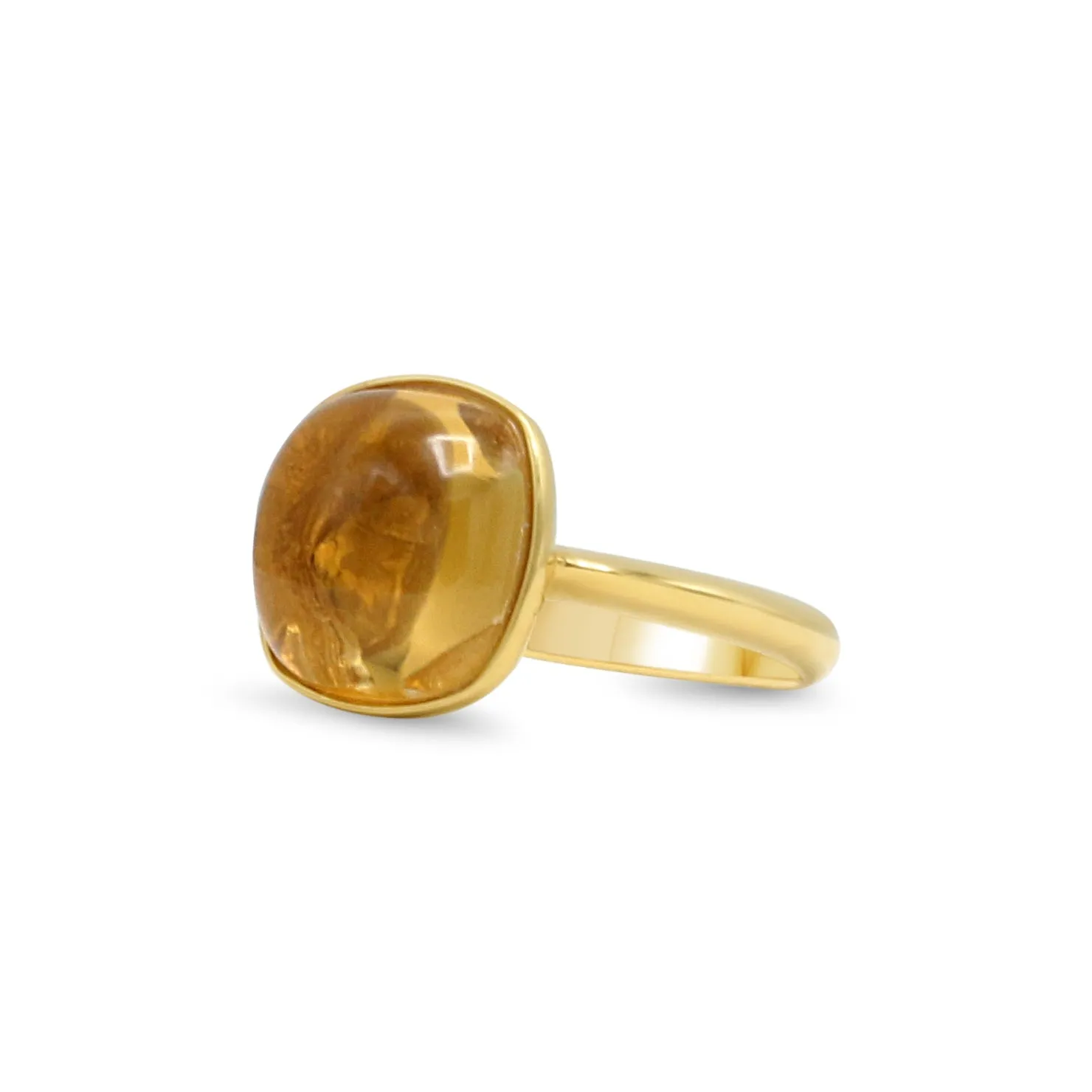 Citrine Set Ring - 18ct Yellow Gold