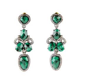 Classic Dark Green Statement Earrings