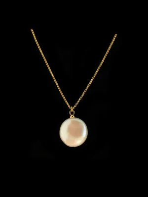 Coin Pearl Pendant Necklace