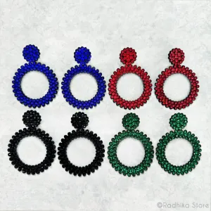 Colorful Circles of Love - Rhinestone  Effulgence/Earrings