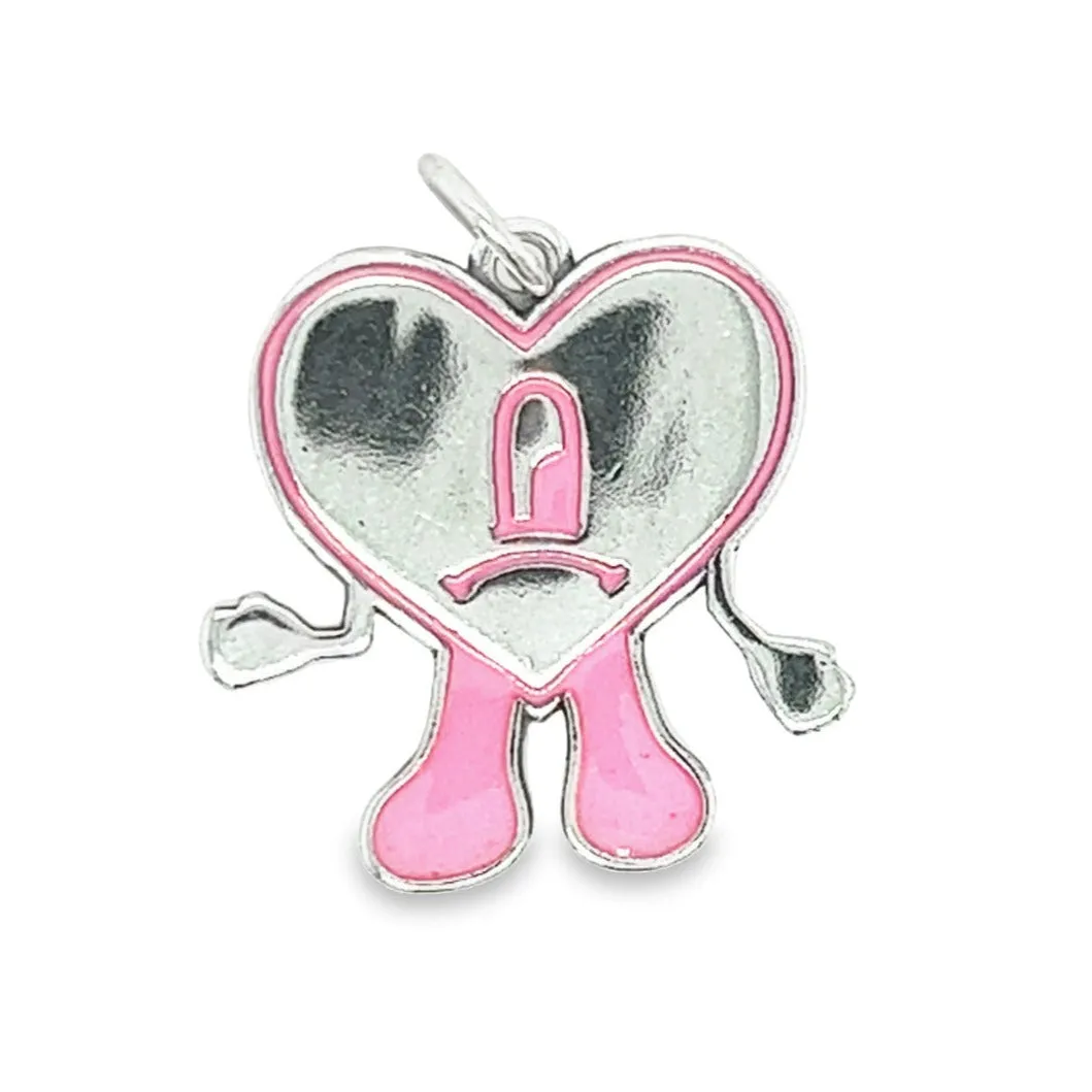 D1278 Pink Badheart Pendant