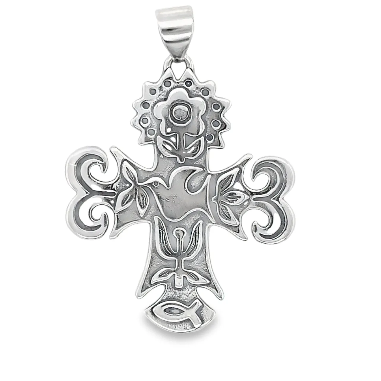 D1752 Big Dove Cross Pendant