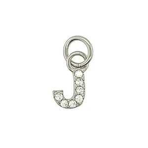 D792 Letter J CZ Pave Pendant