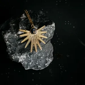 Dark Before the Dawn Sunburst Pendant Necklace