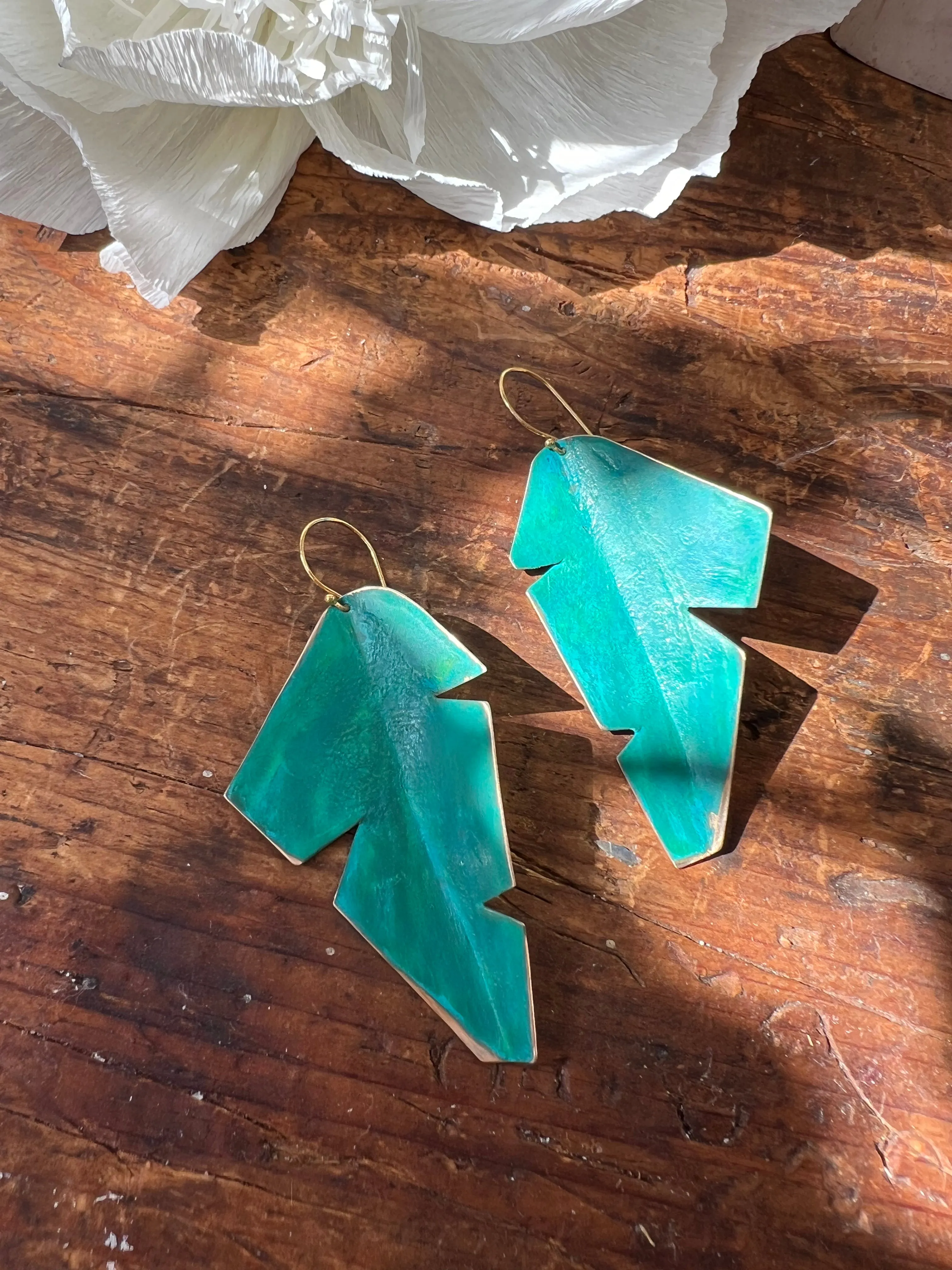 Dennis Higgins Blue Patina Earrings